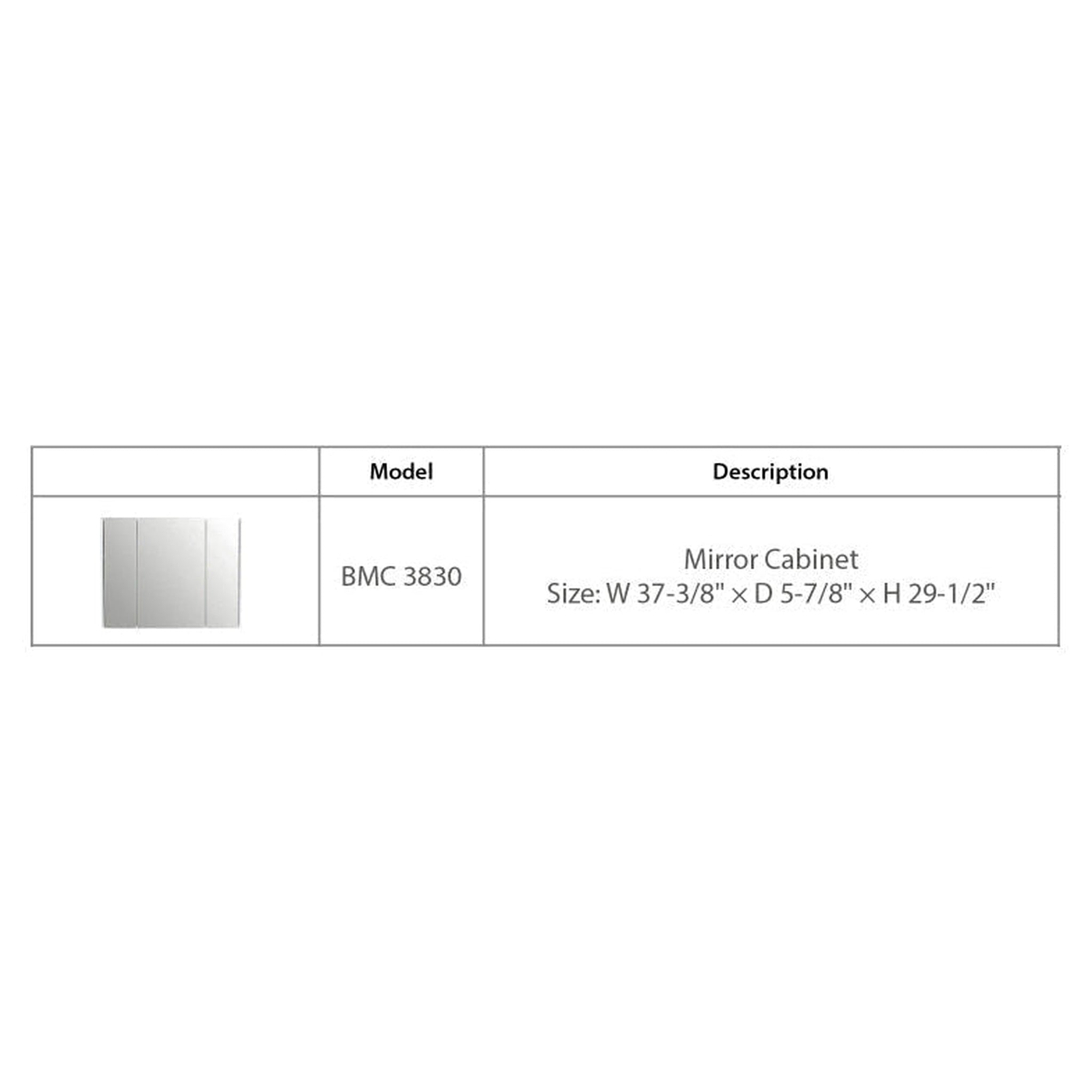 US Bath Store, BNK BMC3830WH Mirror Cabinet White Matt