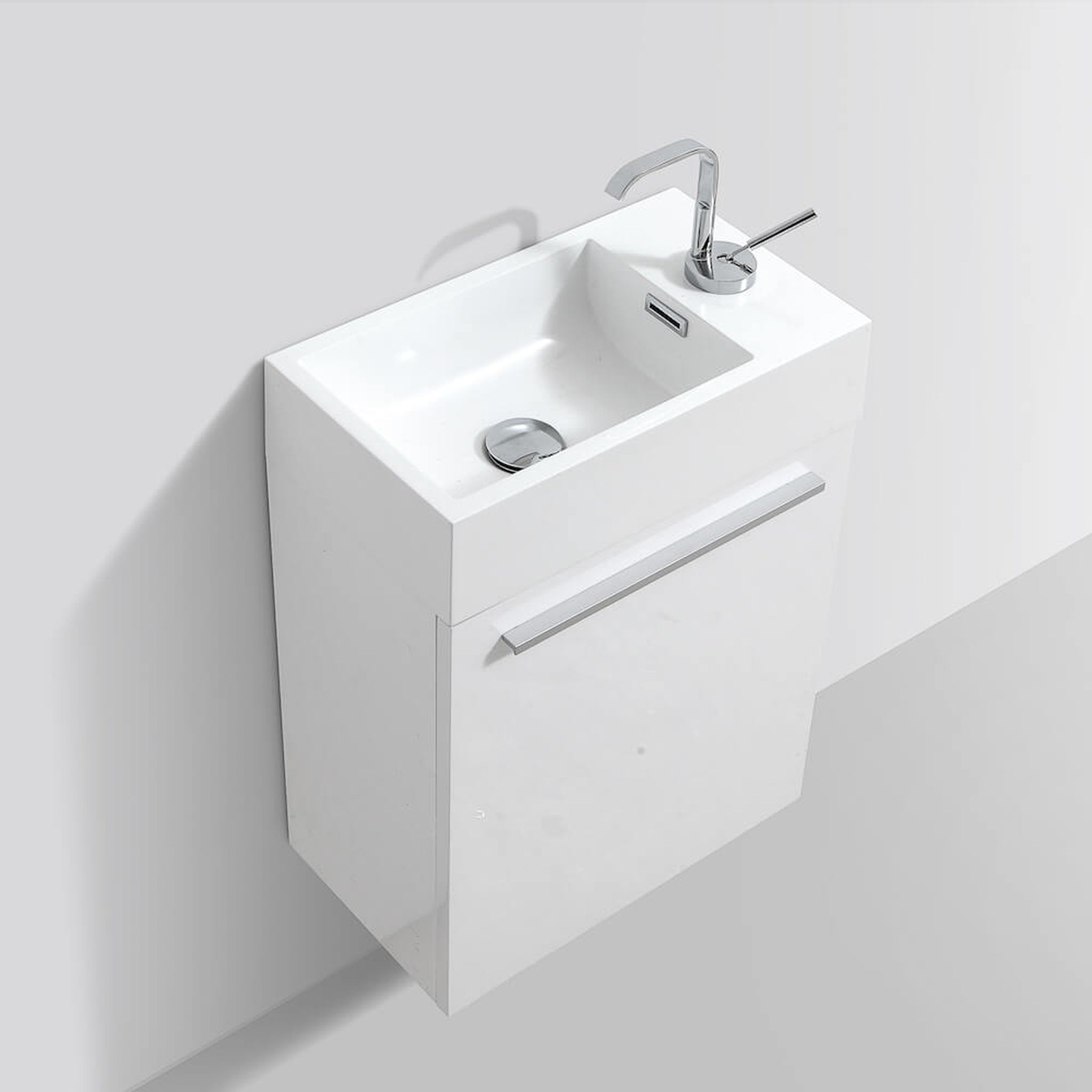 Blossom, Blossom Colmar 18" x 10" White Rectangular Acrylic Vanity Top With Integrated Single Sink and Overflow