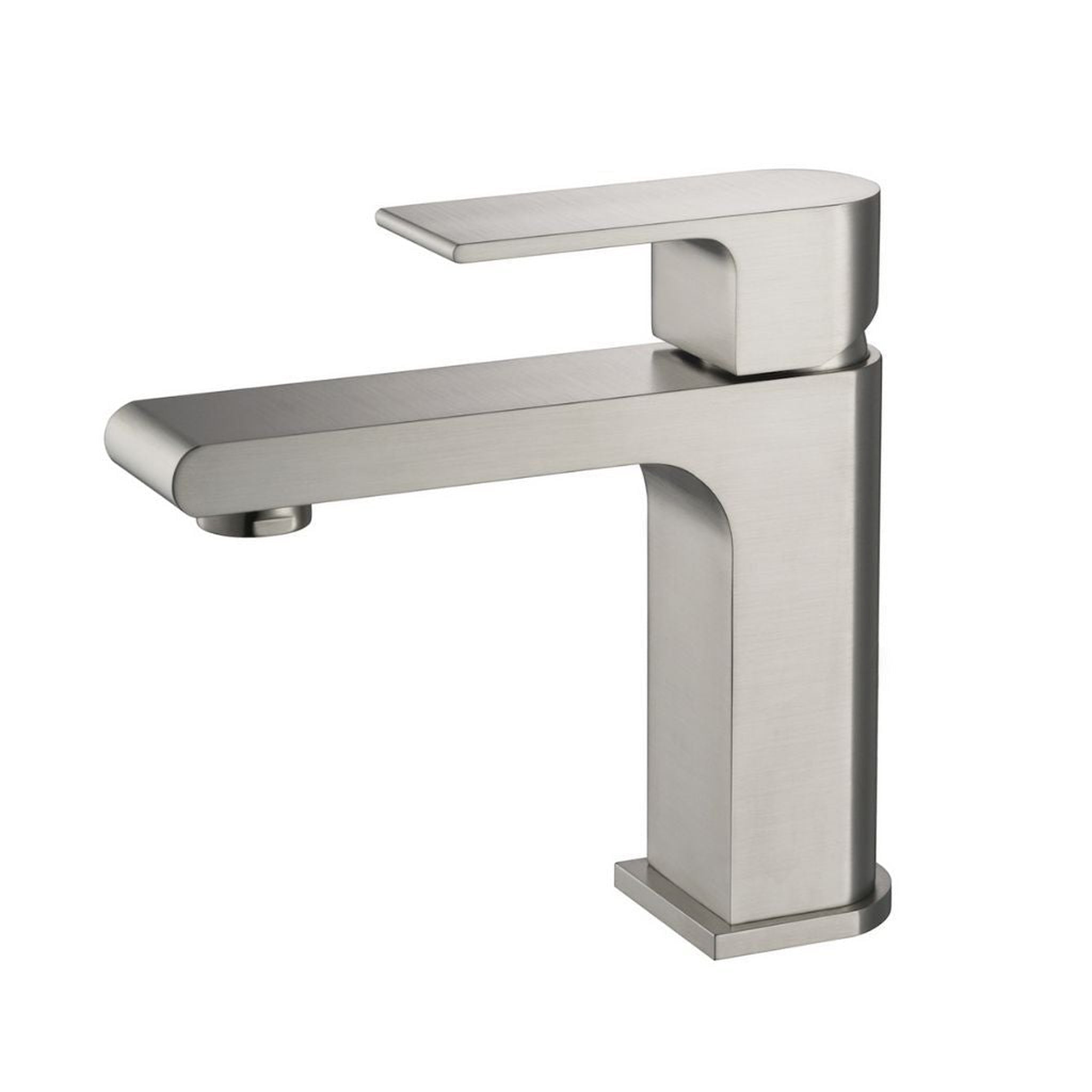 Blossom, Blossom Diamond Series Jubilee 5" x 7" Brushed Nickel Lever Handle Bathroom Sink Single Hole Faucet