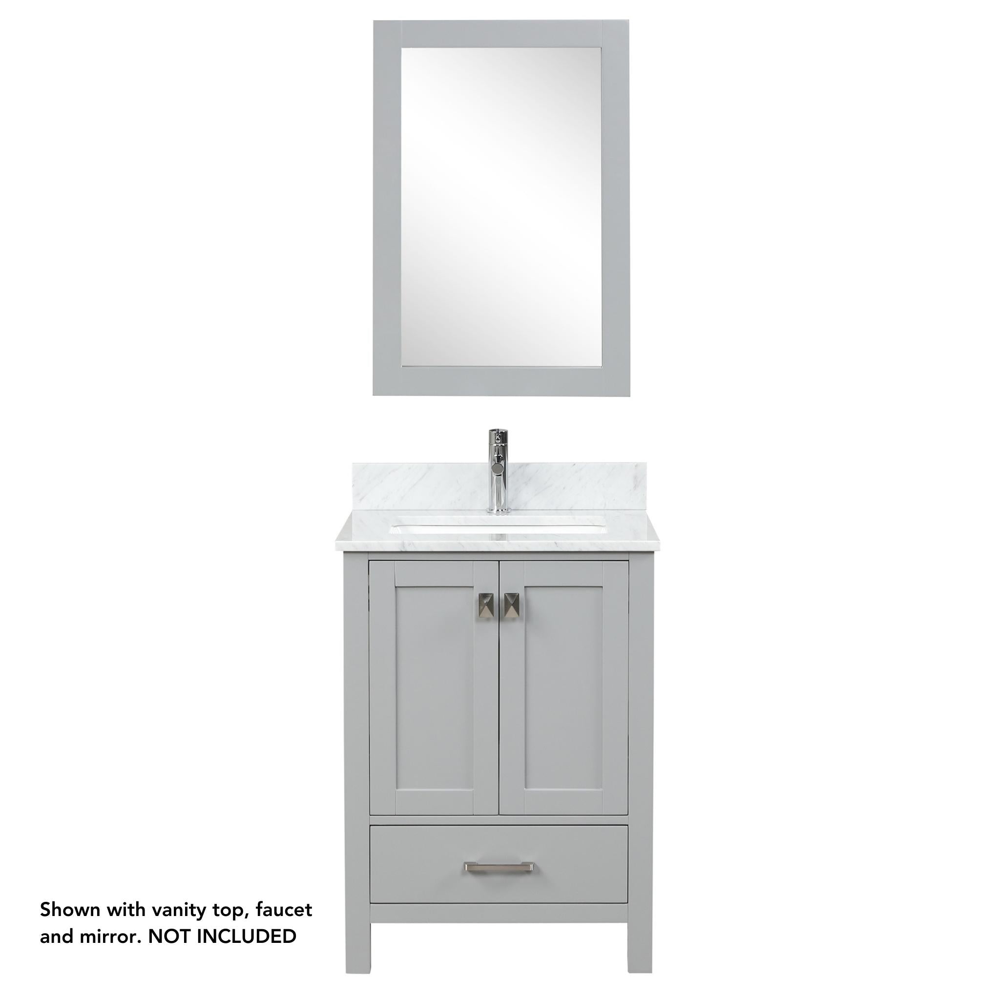 Blossom, Blossom Geneva 24" 2-Door 1-Drawer Metal Gray Freestanding Solid Wood Single Vanity Base