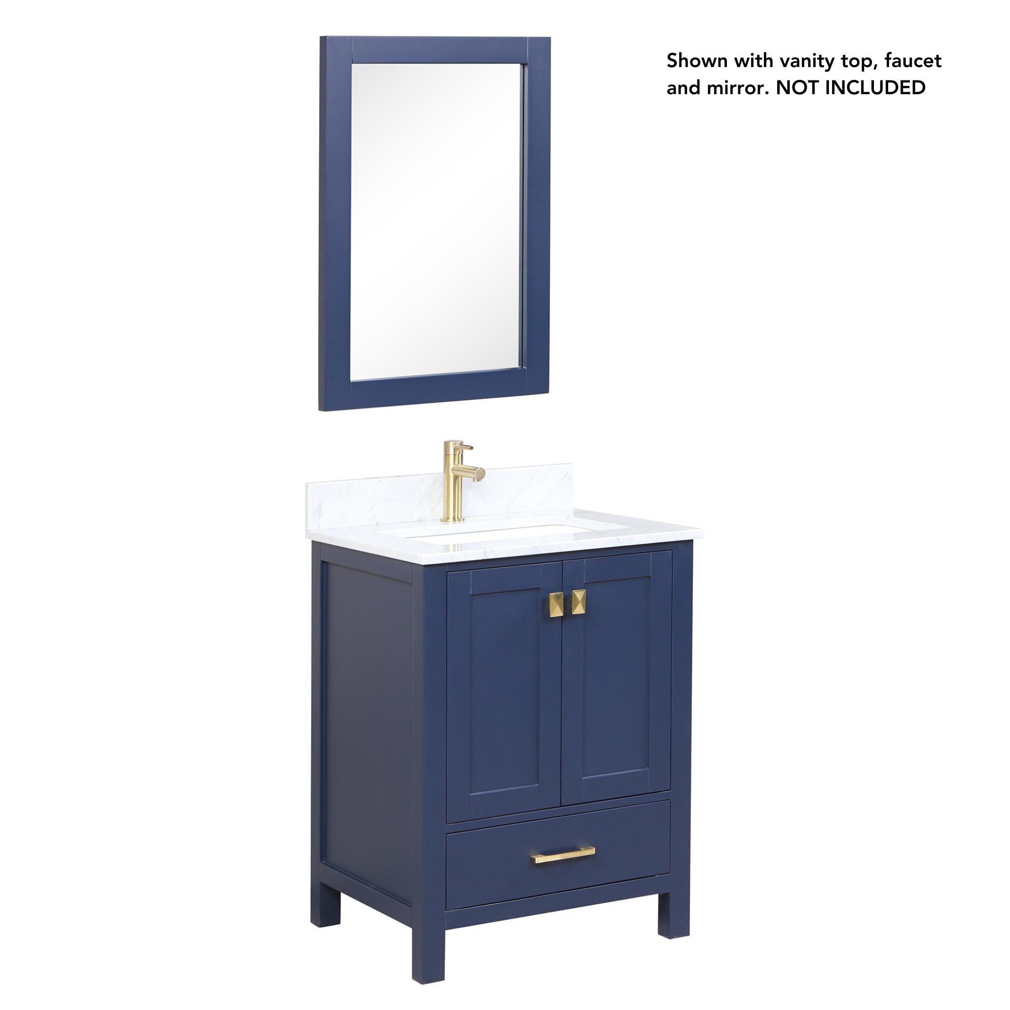 Blossom, Blossom Geneva 24" 2-Door 1-Drawer Navy Blue Freestanding Solid Wood Single Vanity Base