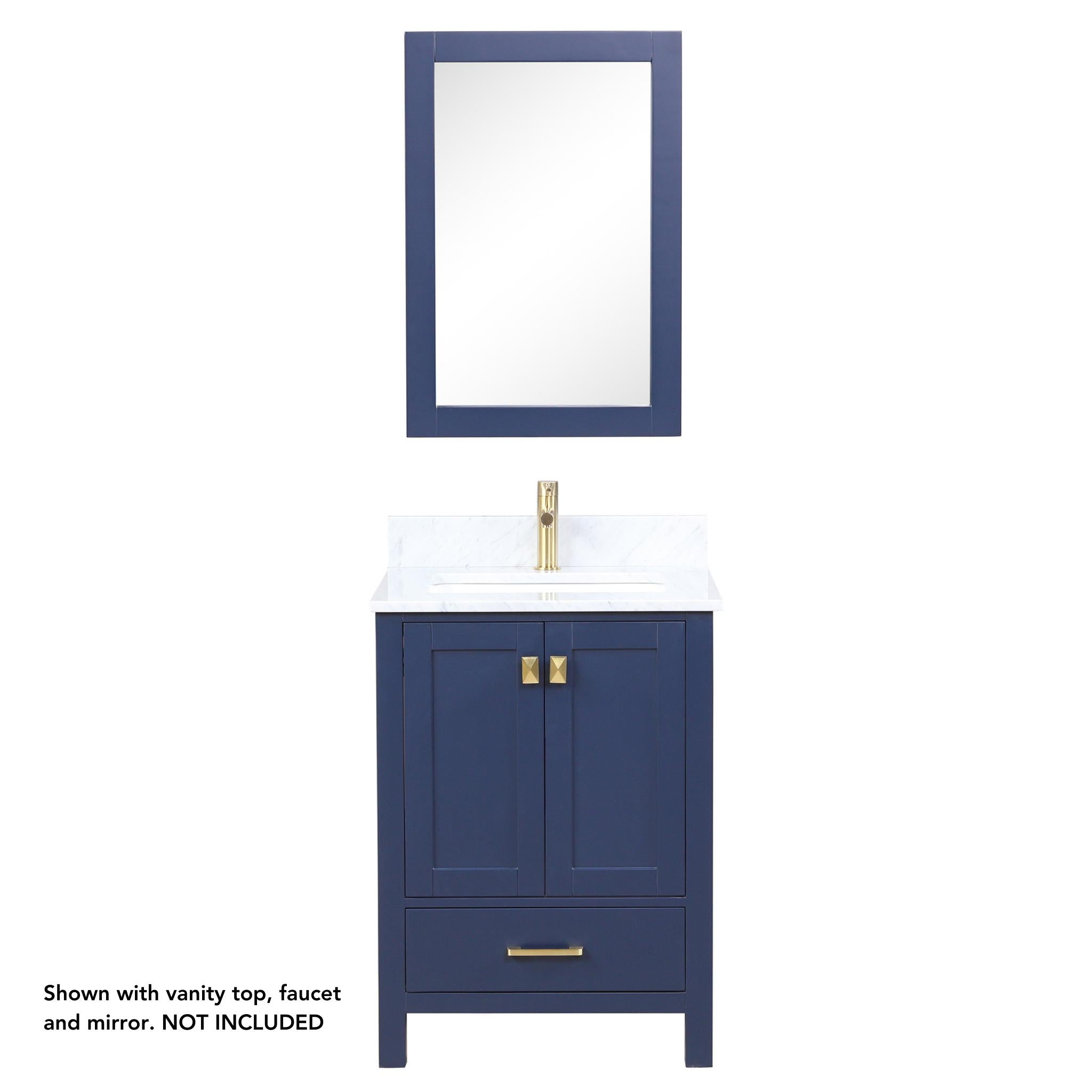 Blossom, Blossom Geneva 24" 2-Door 1-Drawer Navy Blue Freestanding Solid Wood Single Vanity Base