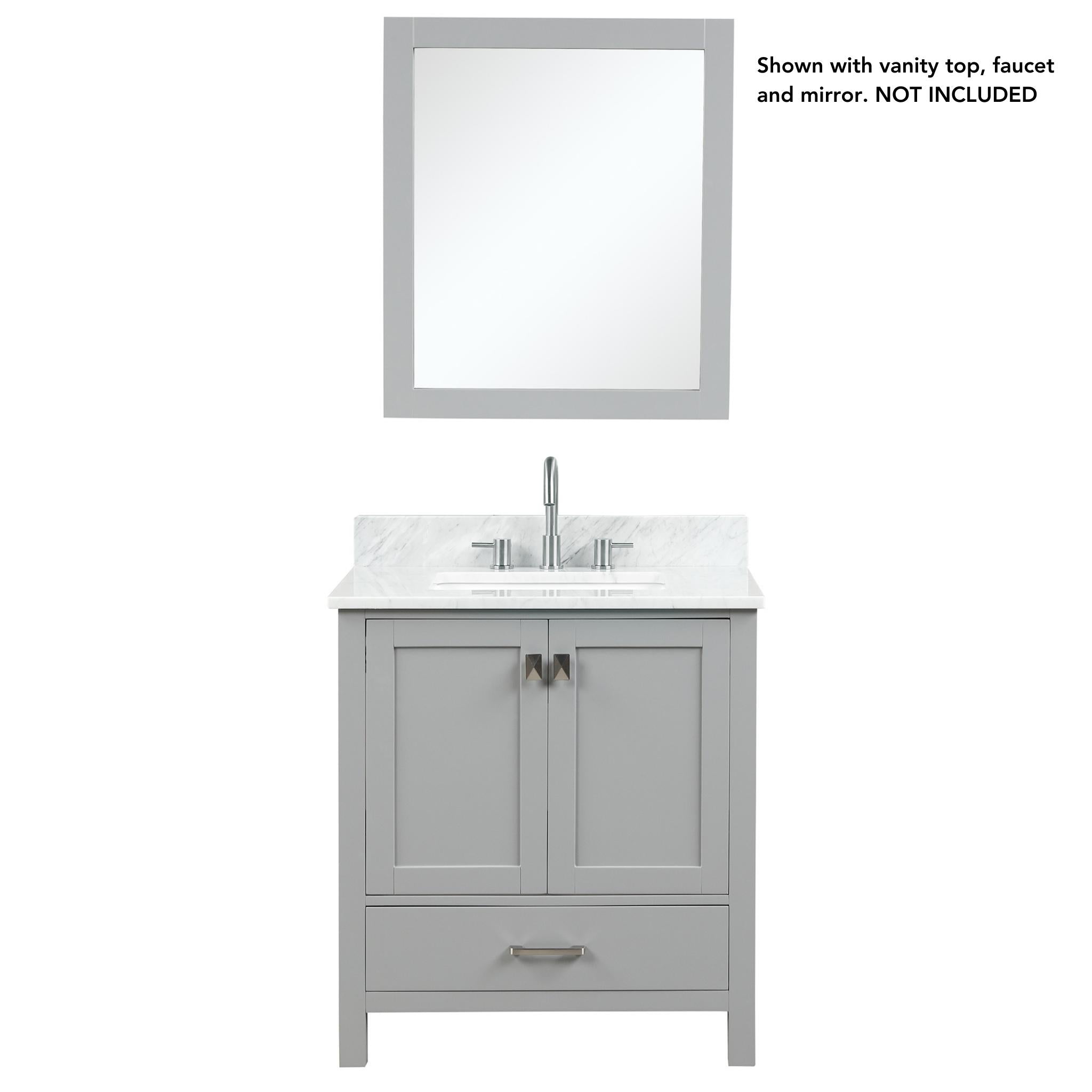 Blossom, Blossom Geneva 30" 2-Door 1-Drawer Metal Gray Freestanding Solid Wood Single Vanity Base