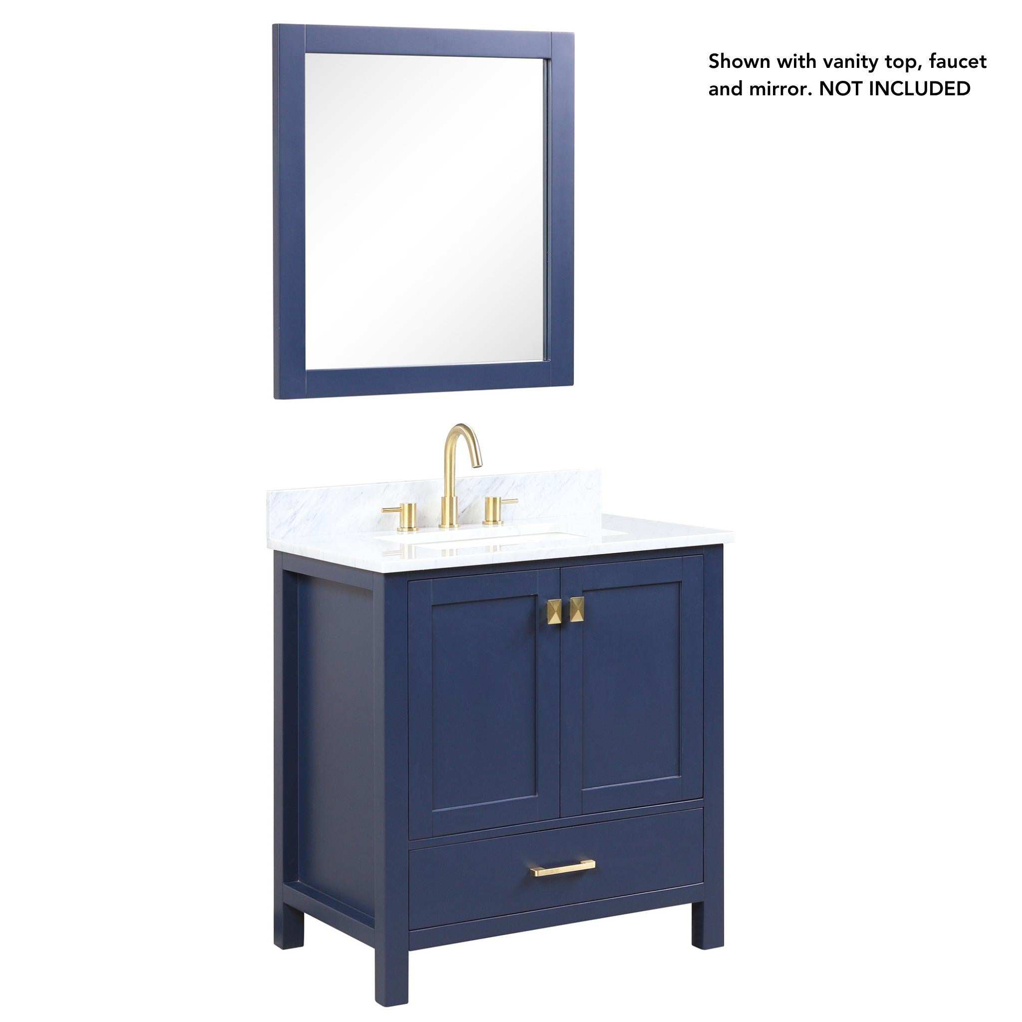 Blossom, Blossom Geneva 30" 2-Door 1-Drawer Navy Blue Freestanding Solid Wood Single Vanity Base