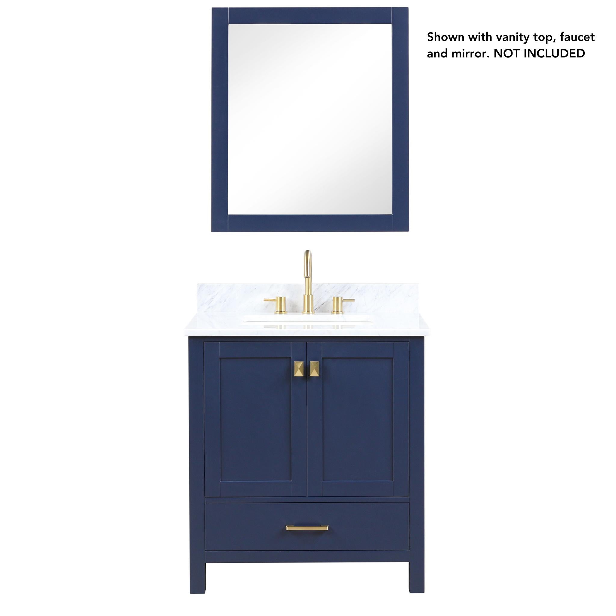 Blossom, Blossom Geneva 30" 2-Door 1-Drawer Navy Blue Freestanding Solid Wood Single Vanity Base