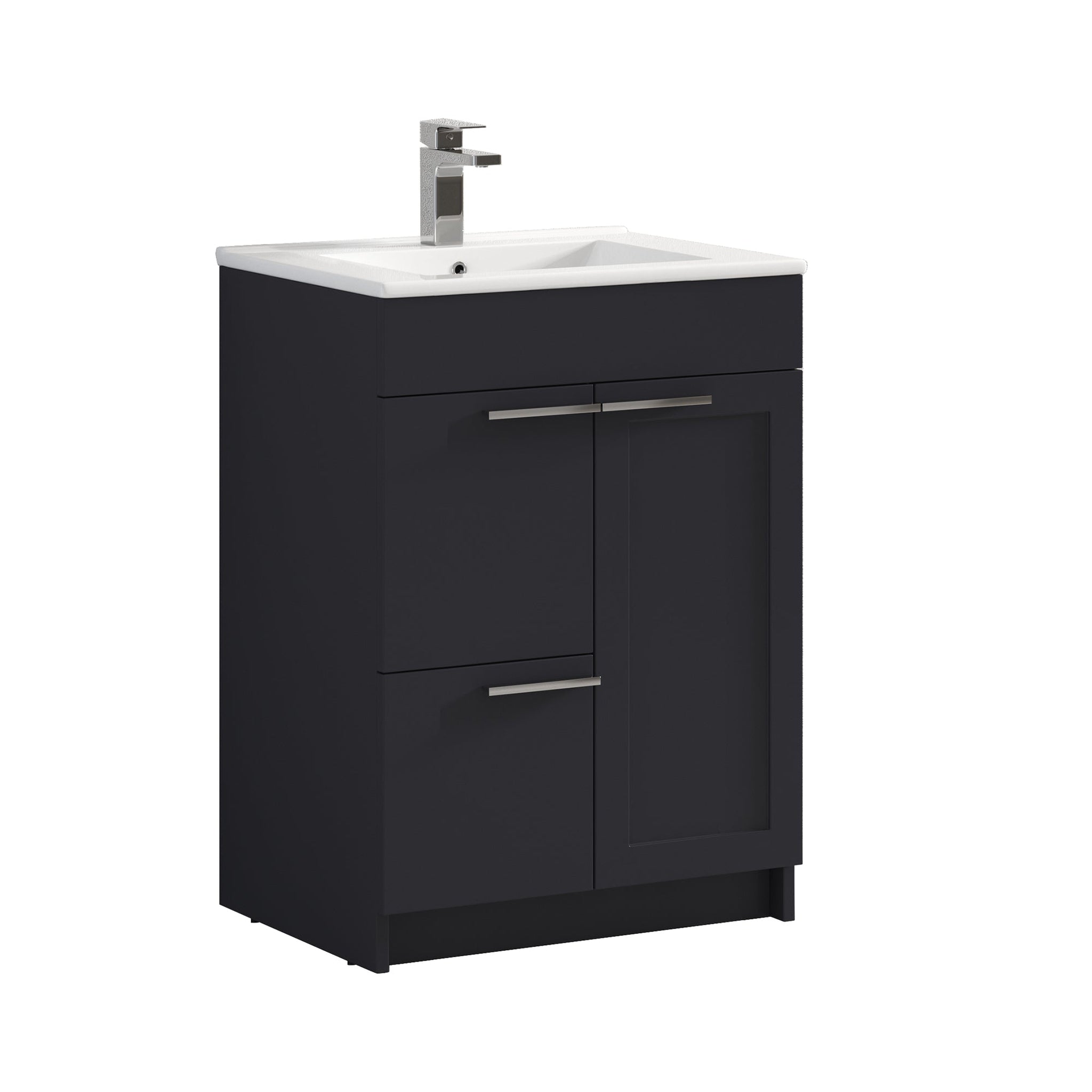 Blossom, Blossom Hanover 24" 2-Door 1-Drawer Charcoal Freestanding Single Vanity Base