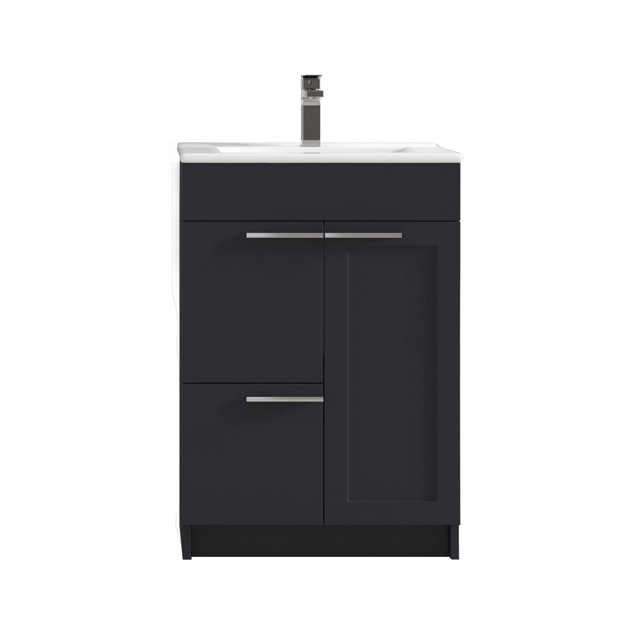 Blossom, Blossom Hanover 24" 2-Door 1-Drawer Charcoal Freestanding Single Vanity Base