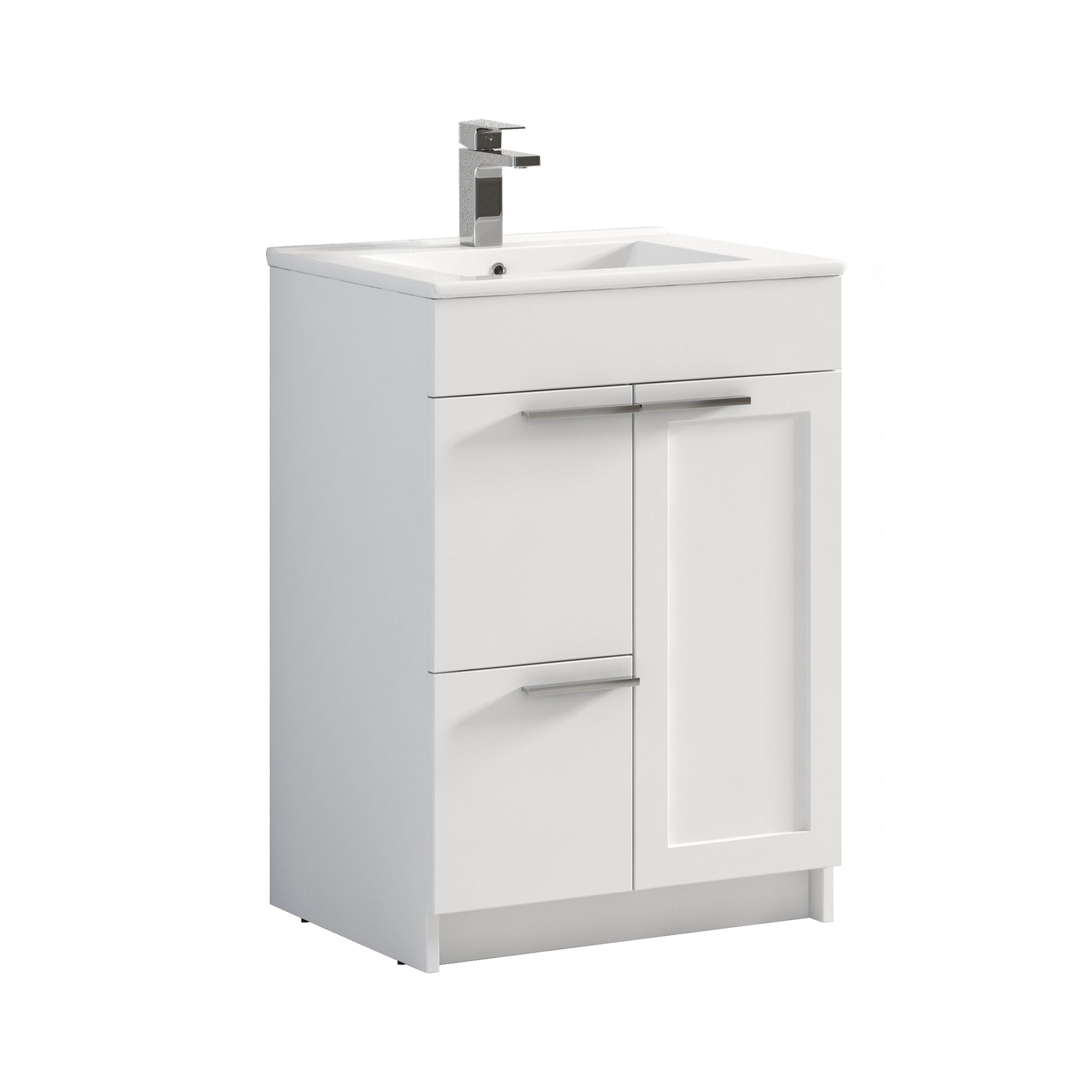 Blossom, Blossom Hanover 24" 2-Door 1-Drawer Matte White Freestanding Single Vanity Base