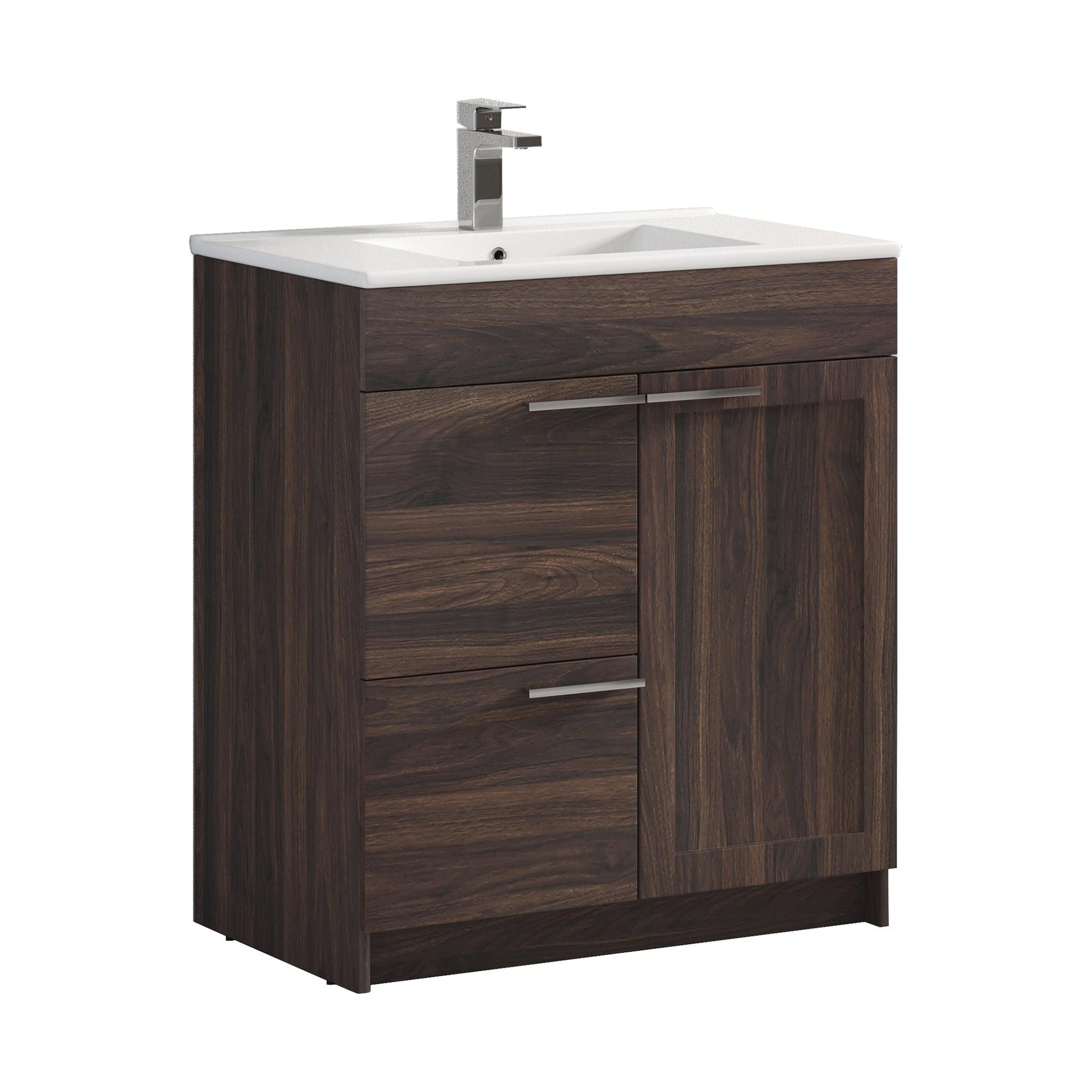 Blossom, Blossom Hanover 30" 2-Door 1-Drawer Cali Walnut Freestanding Single Vanity Base