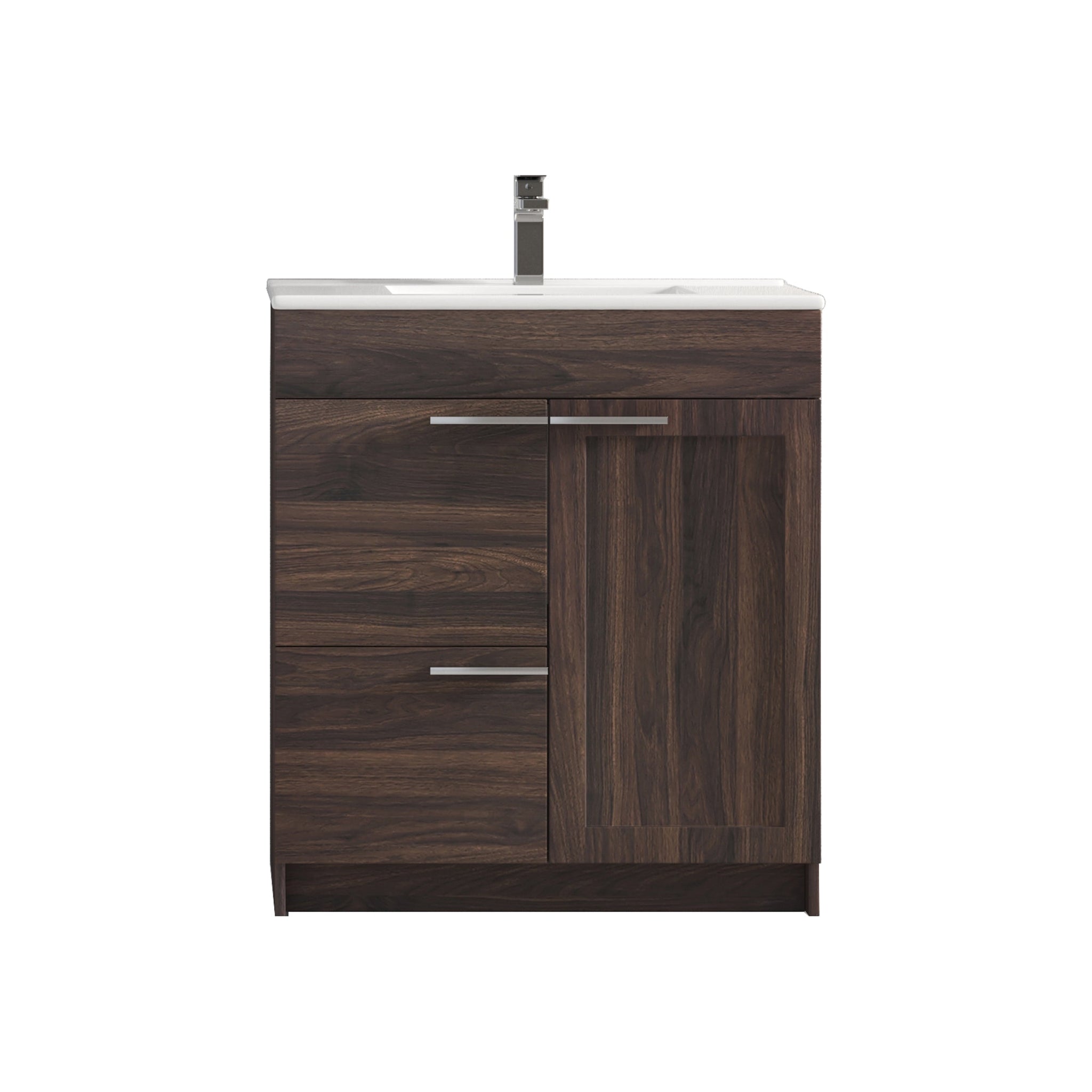 Blossom, Blossom Hanover 30" 2-Door 1-Drawer Cali Walnut Freestanding Single Vanity Base