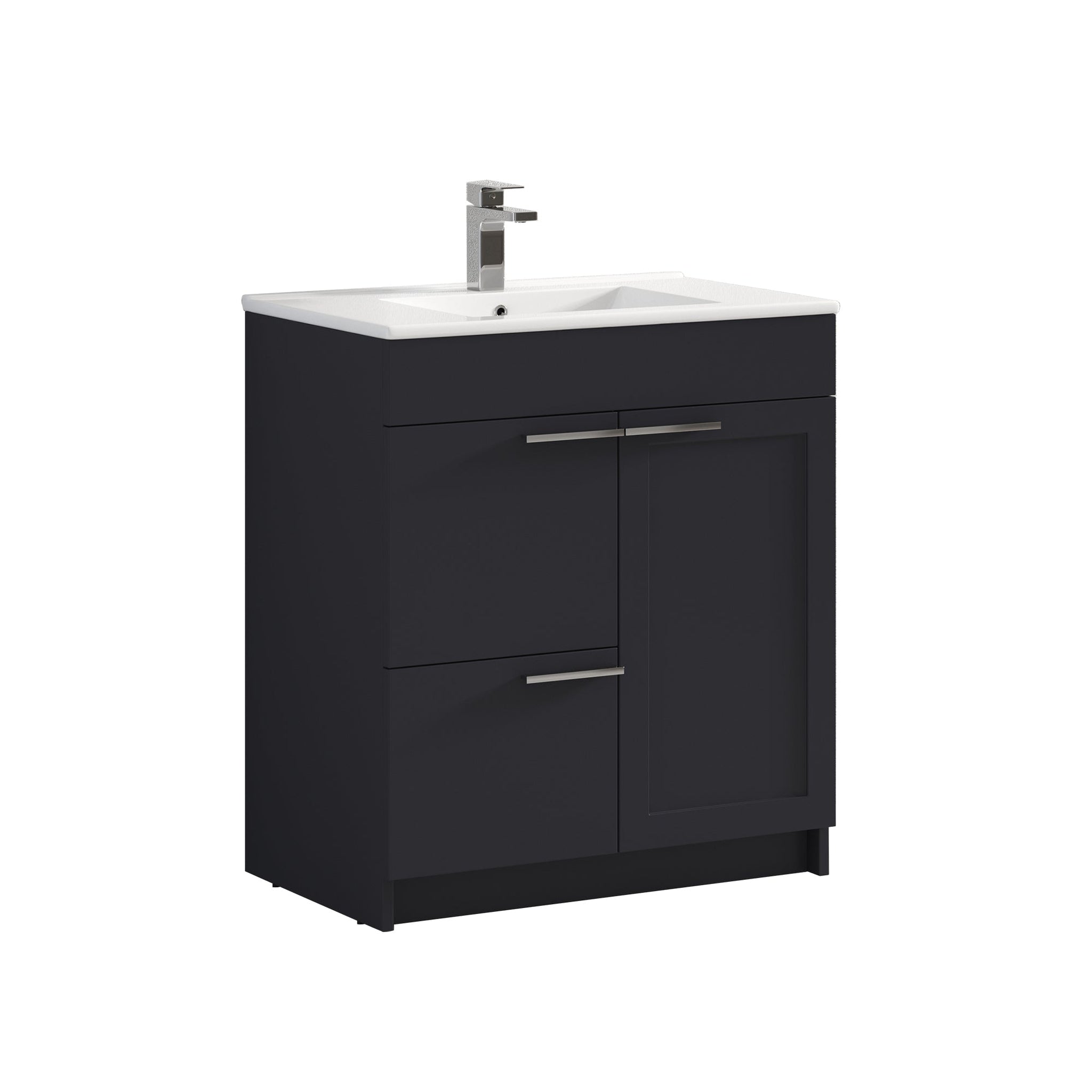 Blossom, Blossom Hanover 30" 2-Door 1-Drawer Charcoal Freestanding Single Vanity Base