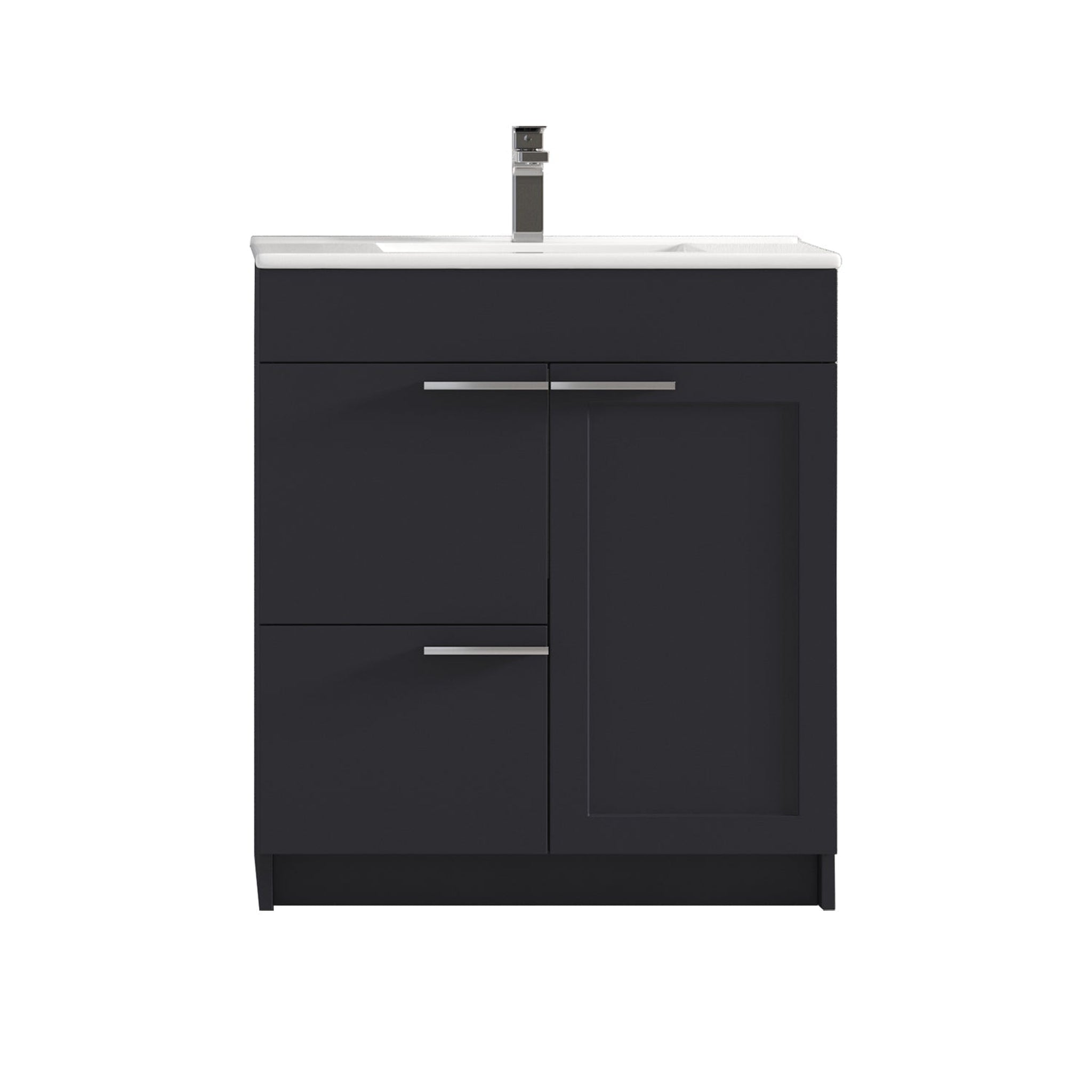 Blossom, Blossom Hanover 30" 2-Door 1-Drawer Charcoal Freestanding Single Vanity Base