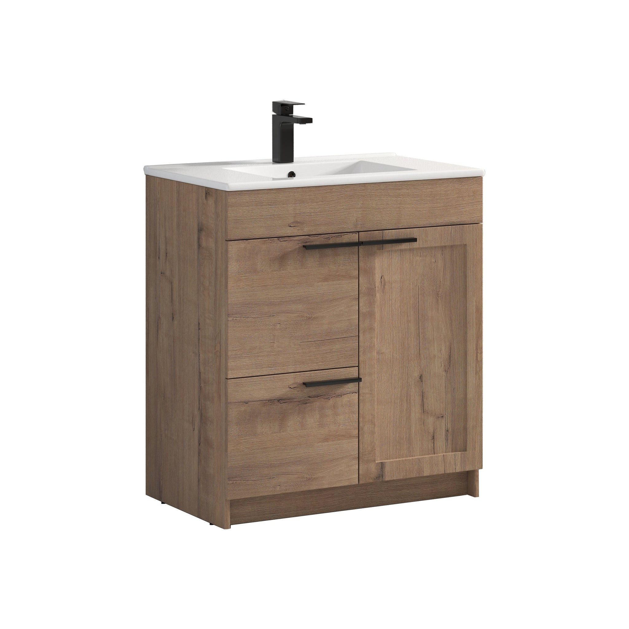 Blossom, Blossom Hanover 30" 2-Door 1-Drawer Classic Oak Freestanding Single Vanity Base