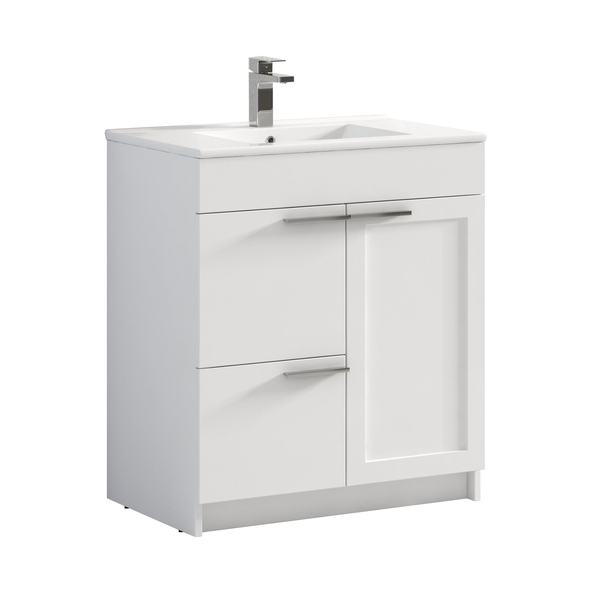 Blossom, Blossom Hanover 30" 2-Door 1-Drawer Matte White Freestanding Single Vanity Base