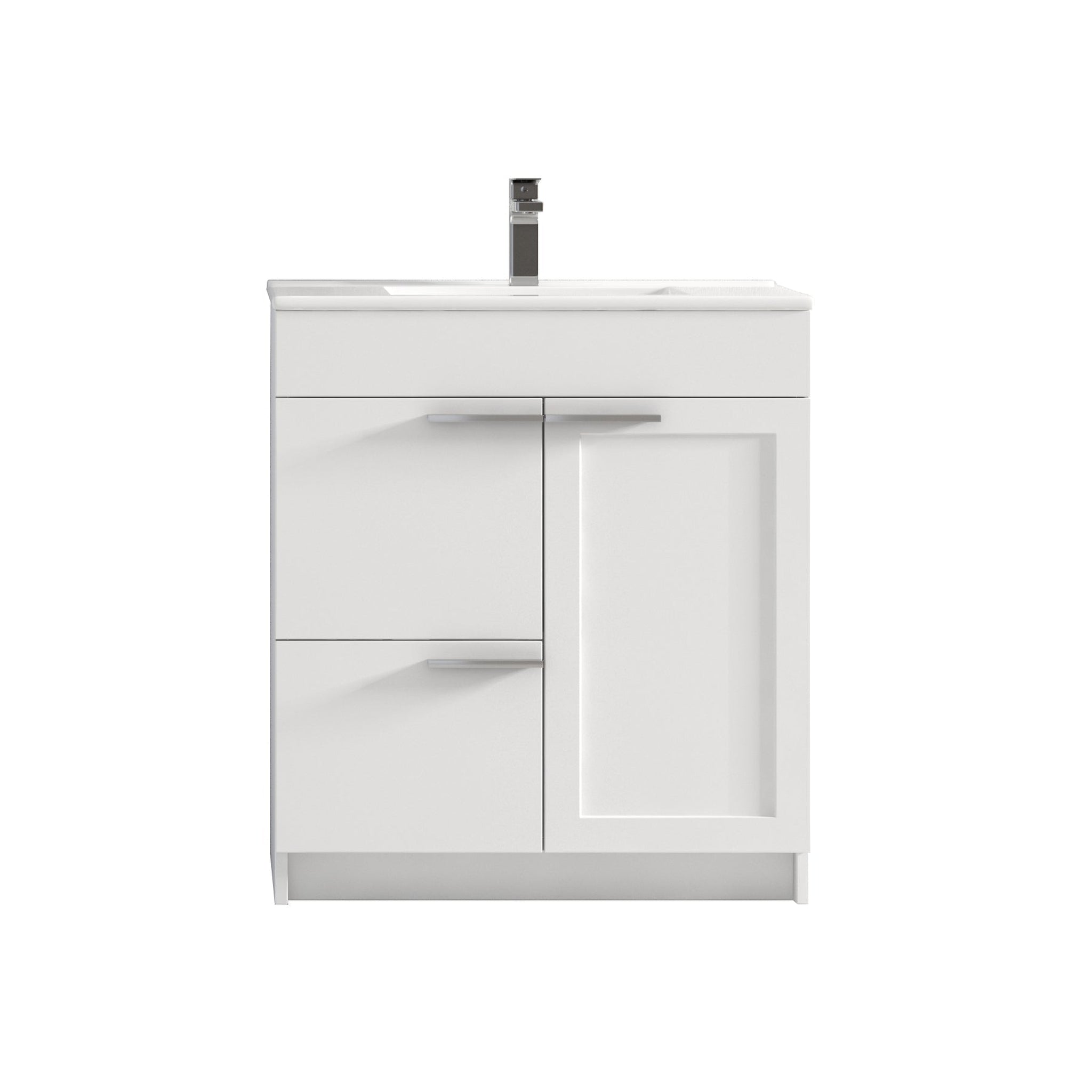 Blossom, Blossom Hanover 30" 2-Door 1-Drawer Matte White Freestanding Single Vanity Base