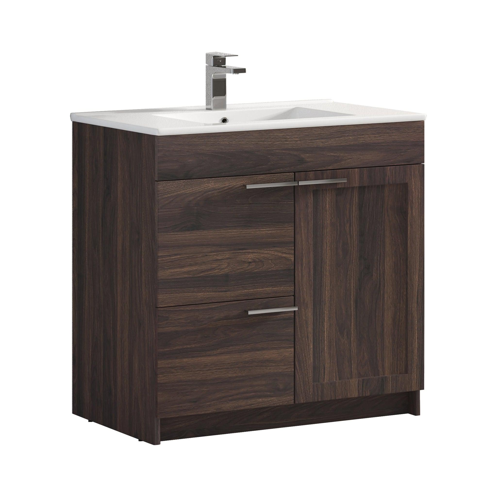 Blossom, Blossom Hanover 36" 2-Door 1-Drawer Cali Walnut Freestanding Single Vanity Base