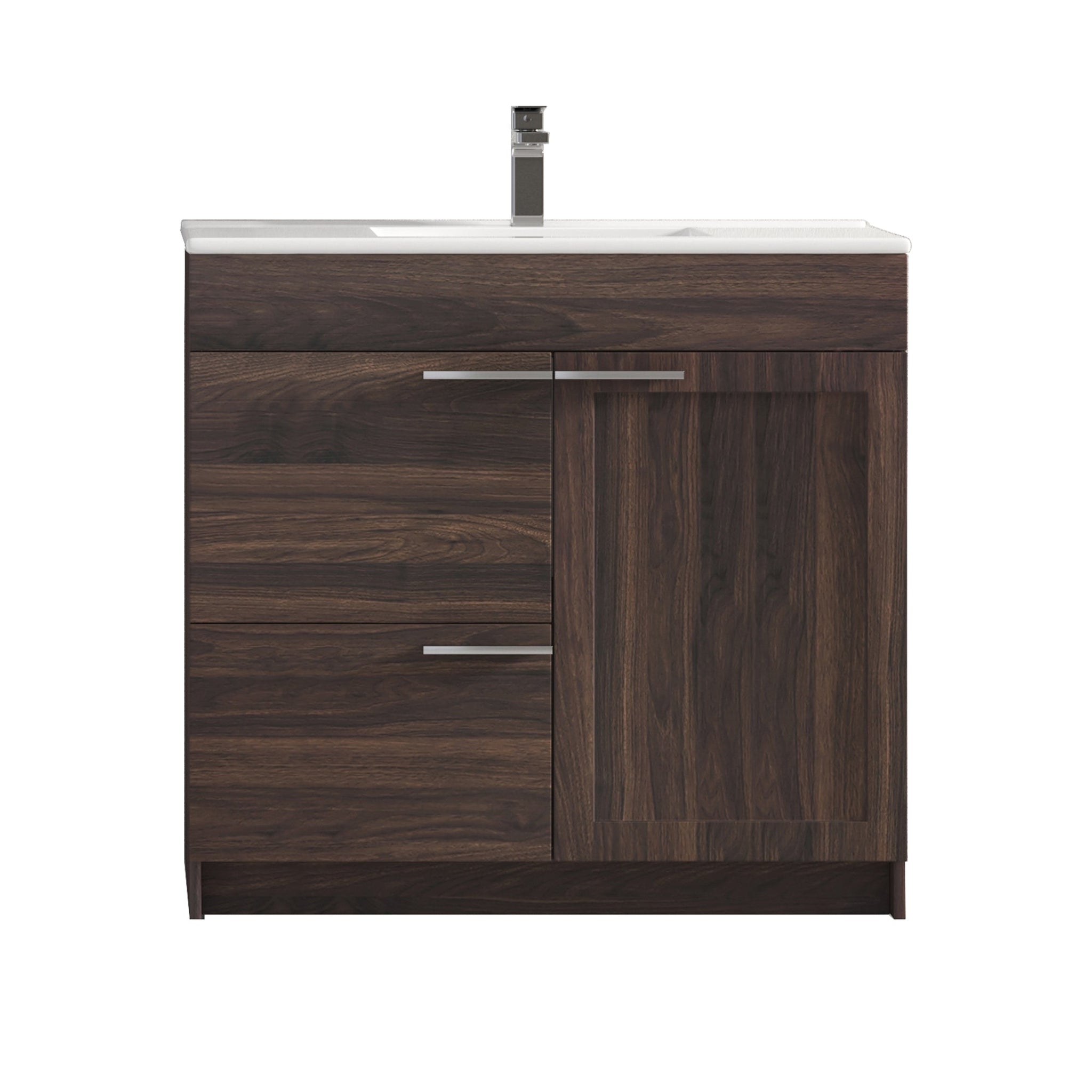 Blossom, Blossom Hanover 36" 2-Door 1-Drawer Cali Walnut Freestanding Single Vanity Base