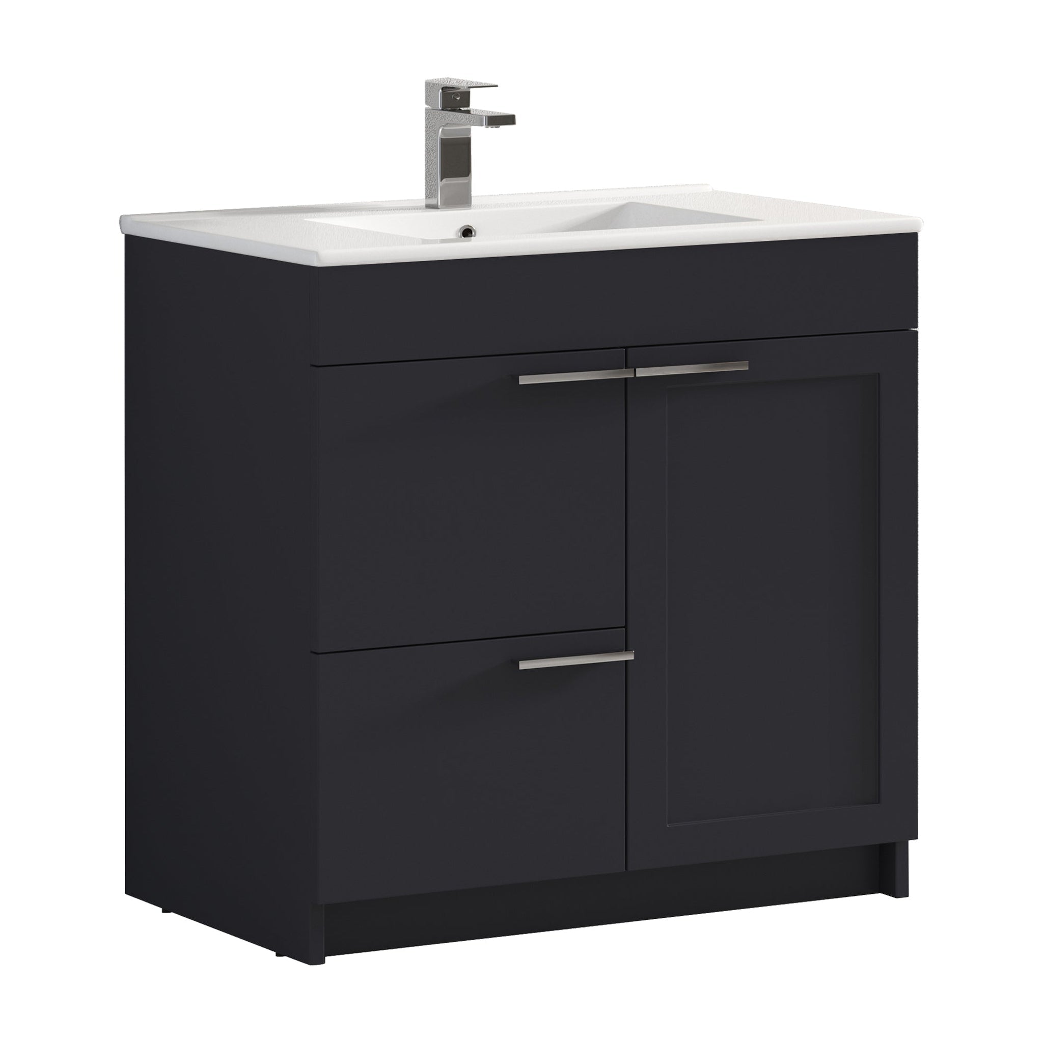 Blossom, Blossom Hanover 36" 2-Door 1-Drawer Charcoal Freestanding Single Vanity Base