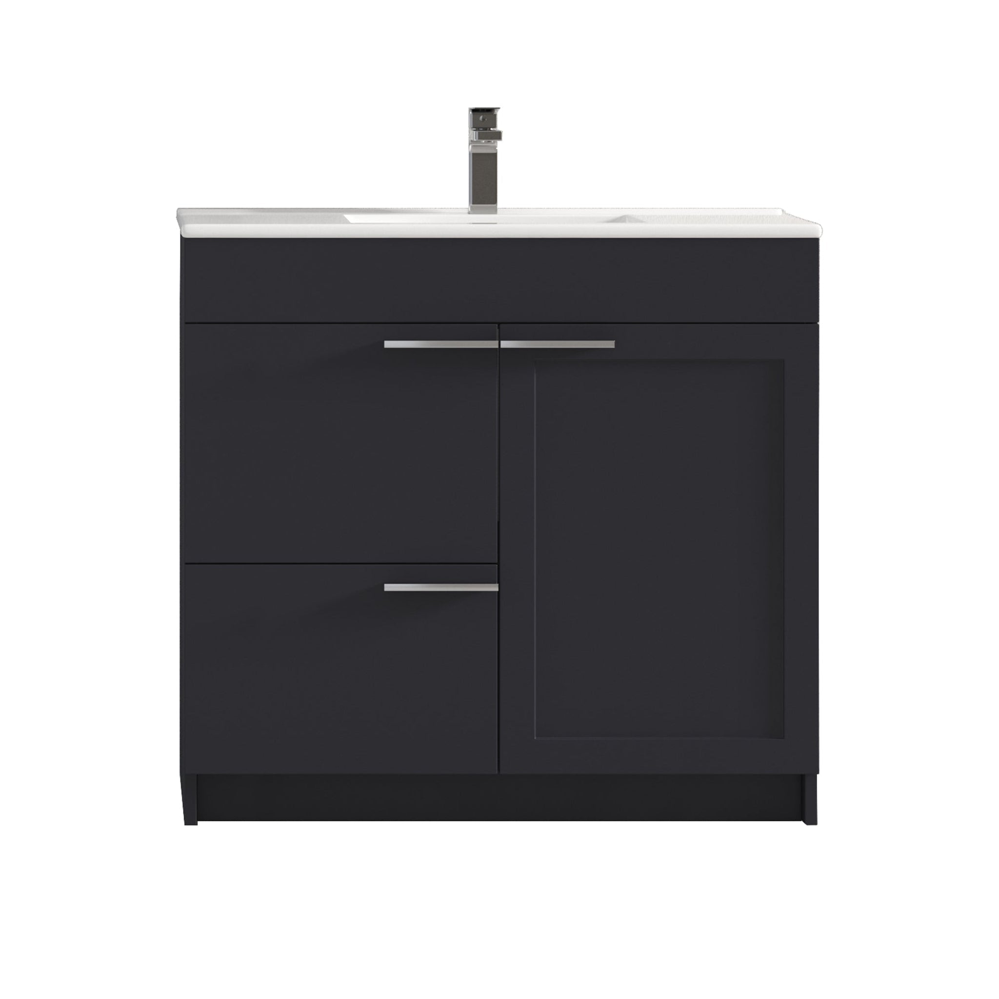 Blossom, Blossom Hanover 36" 2-Door 1-Drawer Charcoal Freestanding Single Vanity Base