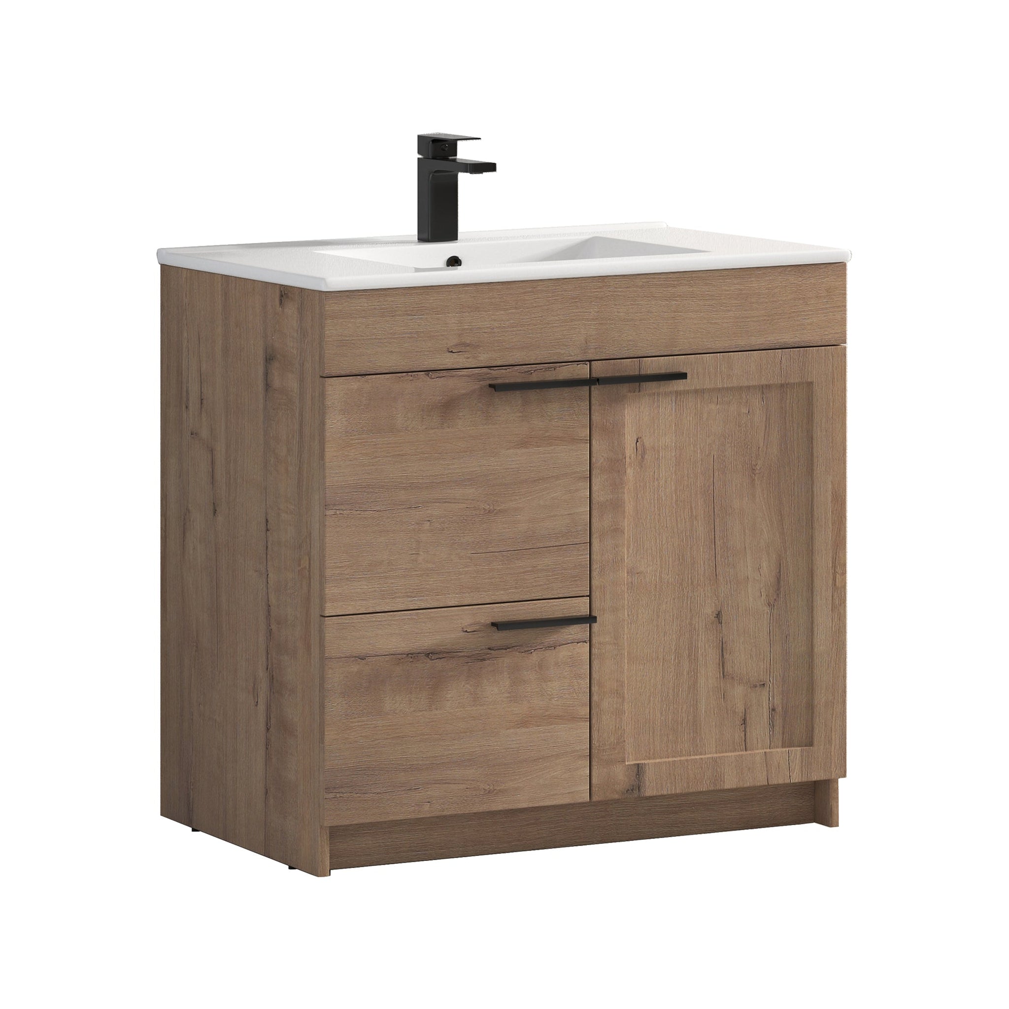 Blossom, Blossom Hanover 36" 2-Door 1-Drawer Classic Oak Freestanding Single Vanity Base