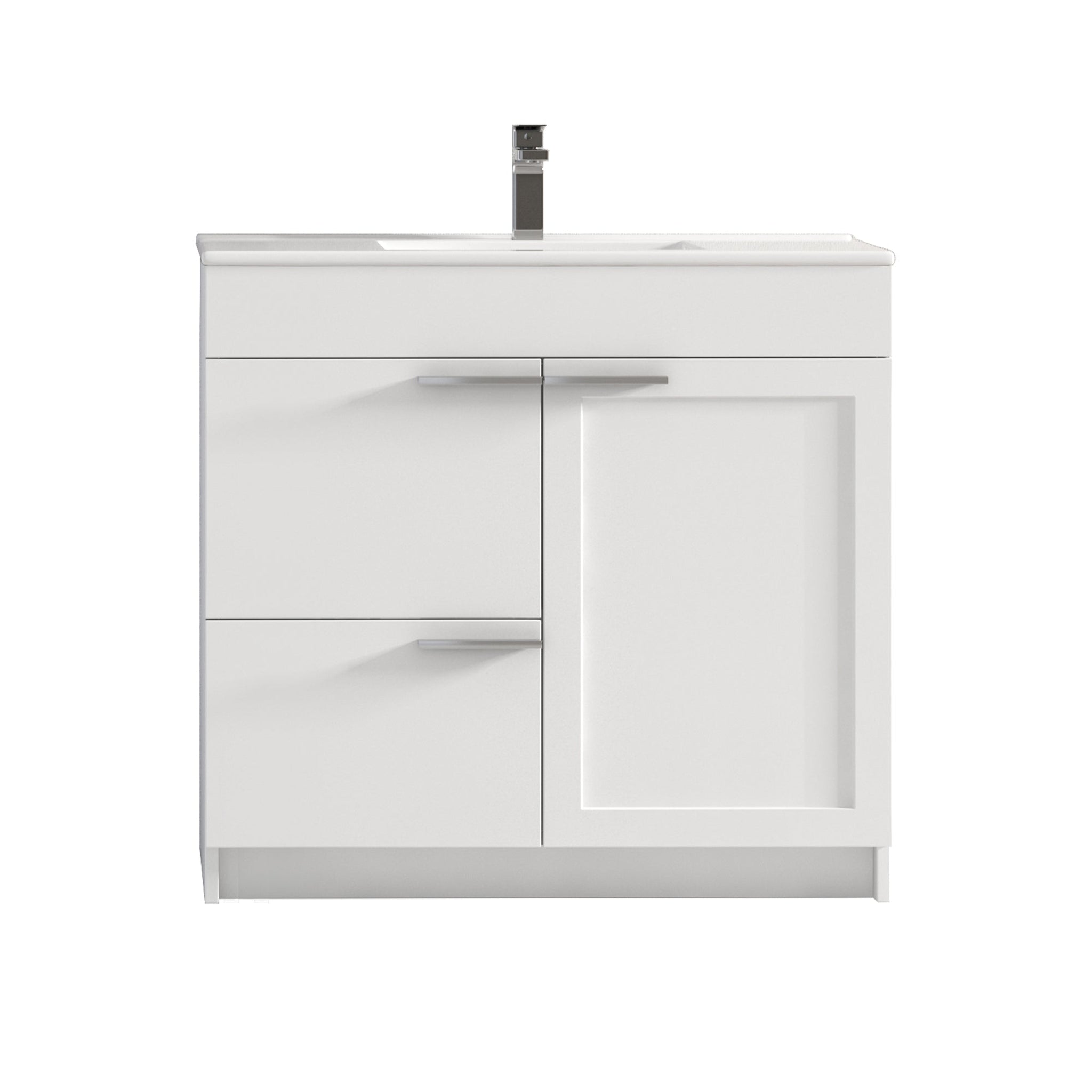 Blossom, Blossom Hanover 36" 2-Door 1-Drawer Matte White Freestanding Single Vanity Base