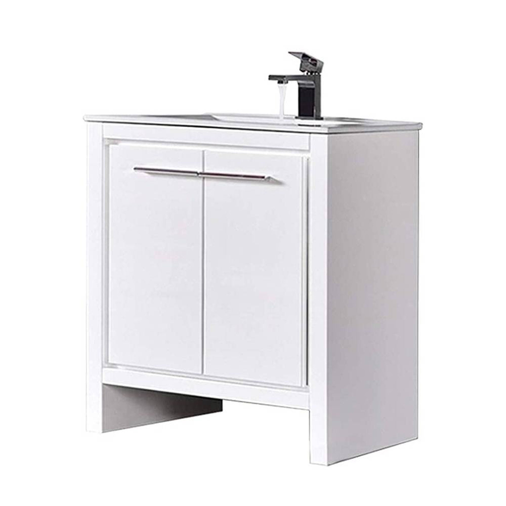 Blossom, Blossom Milan 30" 2-Door 1-Drawer White Freestanding Vanity Base