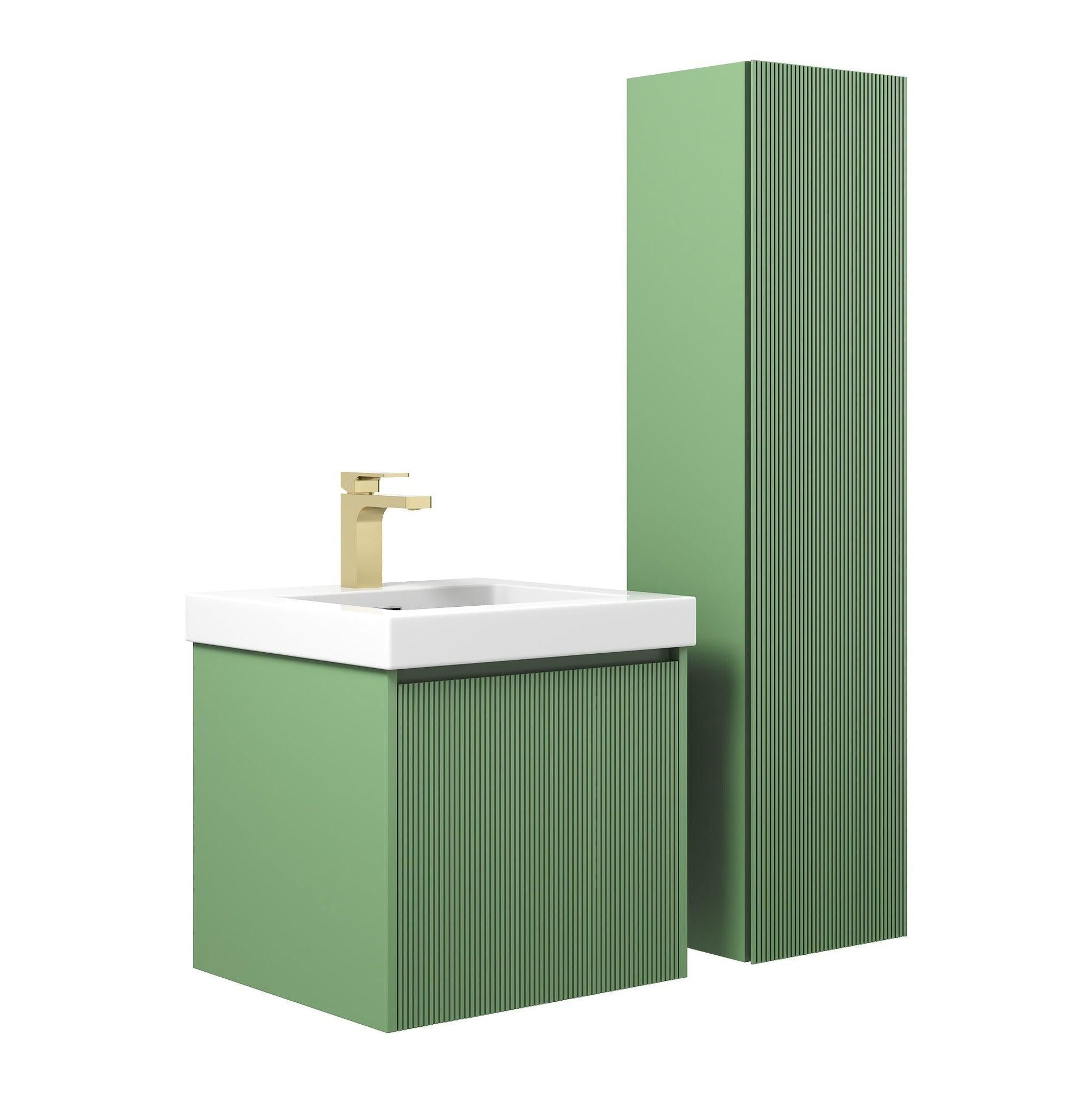 Blossom, Blossom Positano 20" 1-Drawer Aventurine Green Wall-Mounted Single Vanity Base