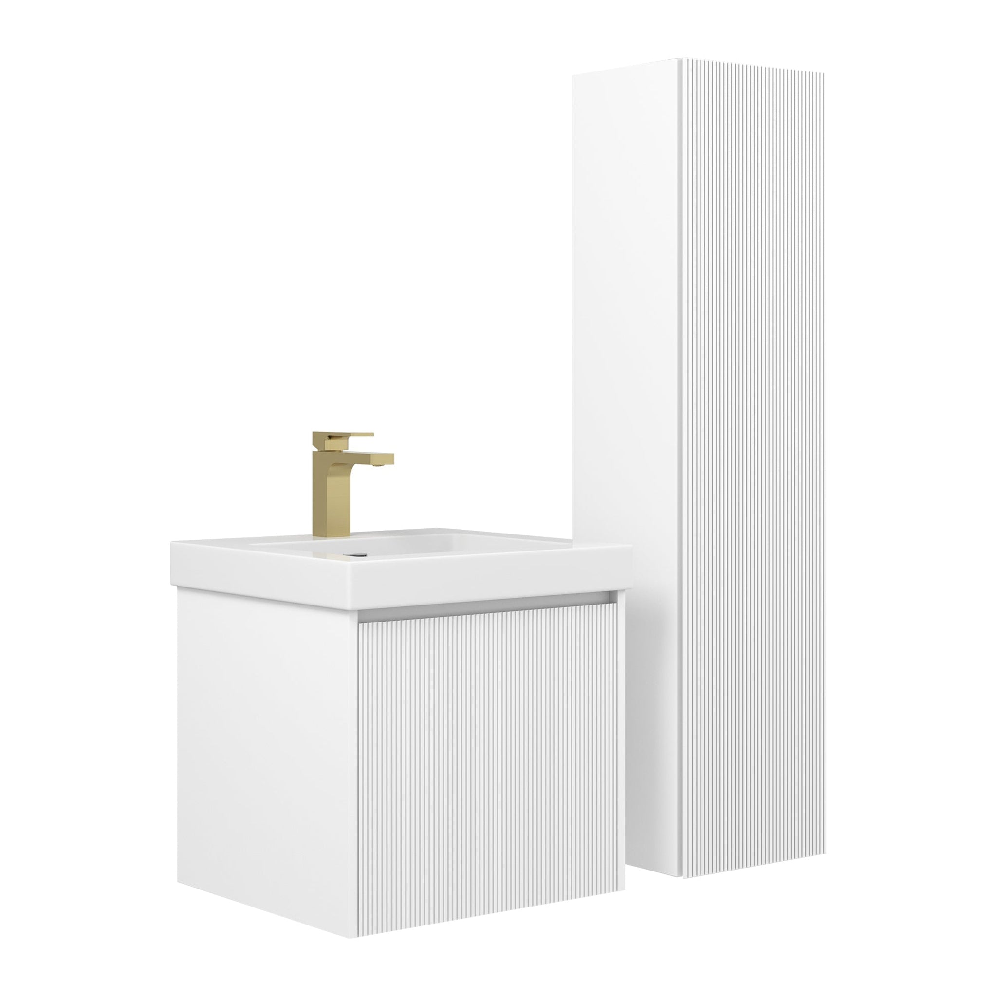 Blossom, Blossom Positano 20" 1-Drawer Matte White Wall-Mounted Single Vanity Base