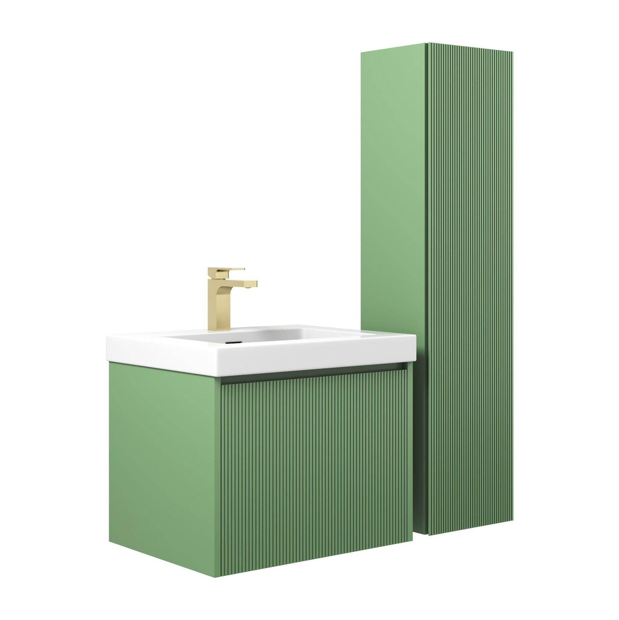 Blossom, Blossom Positano 24" 1-Drawer Aventurine Green Wall-Mounted Single Vanity Base