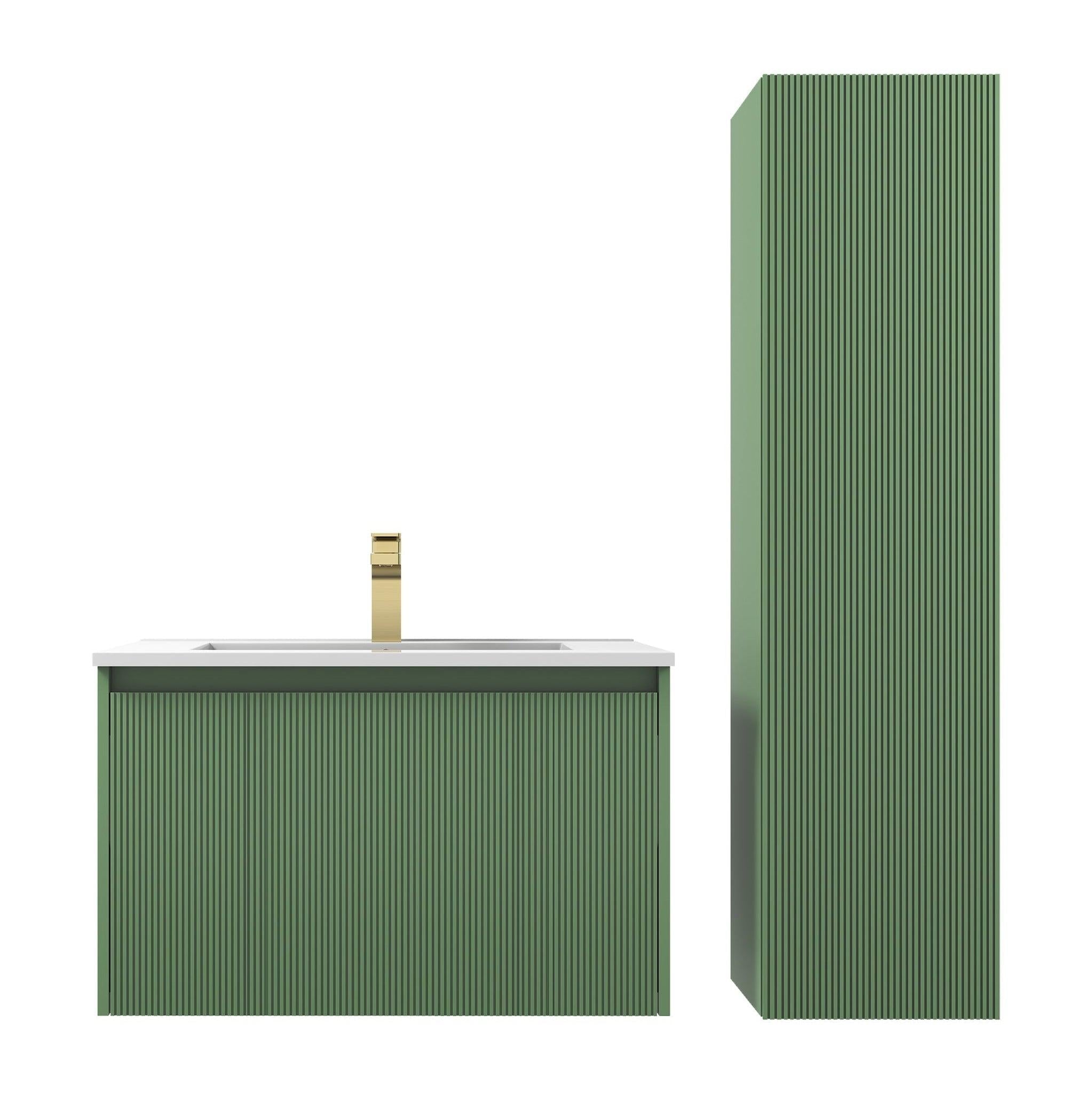 Blossom, Blossom Positano 30" 1-Drawer Aventurine Green Wall-Mounted Single Vanity Base