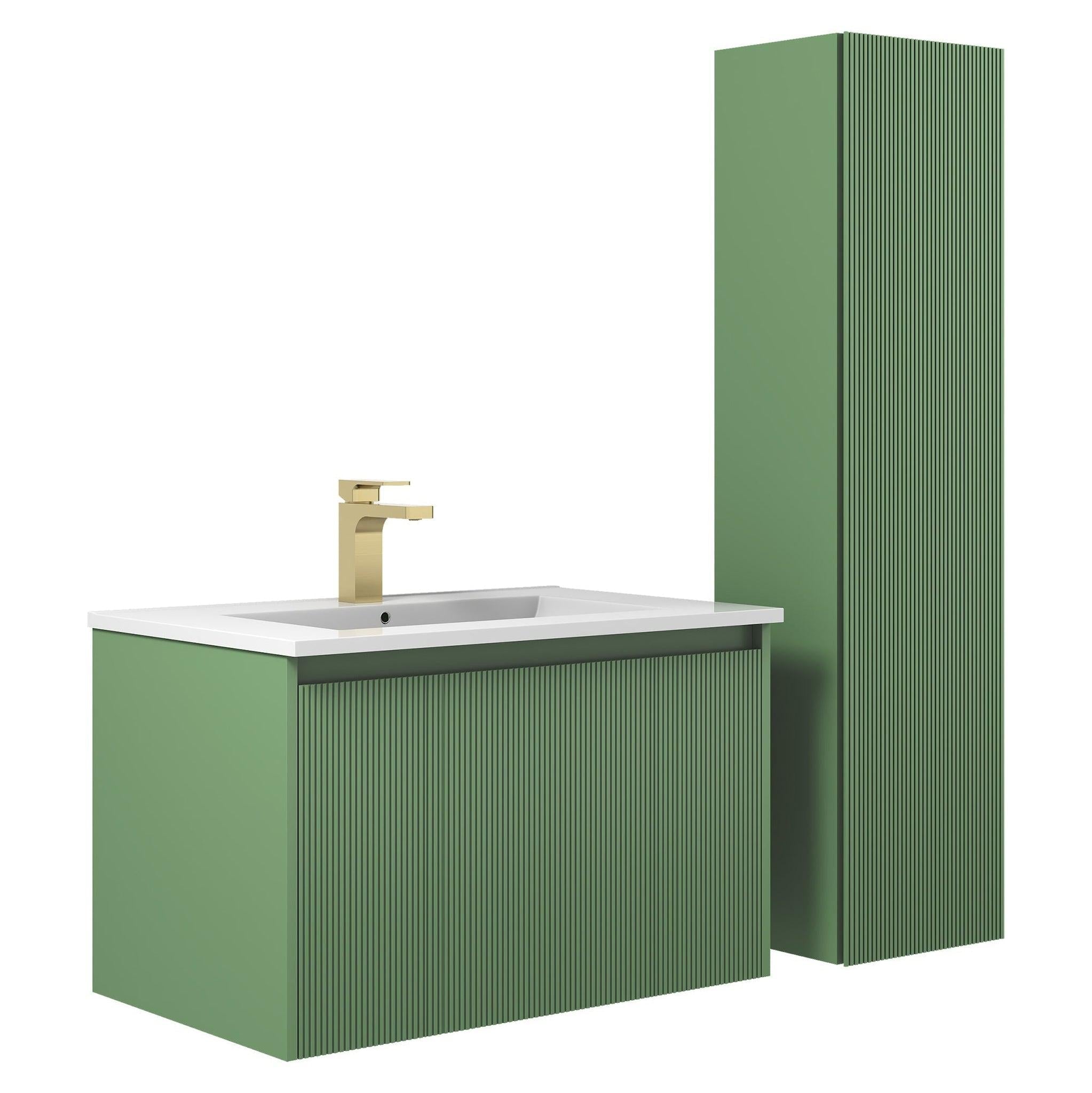 Blossom, Blossom Positano 30" 1-Drawer Aventurine Green Wall-Mounted Single Vanity Base