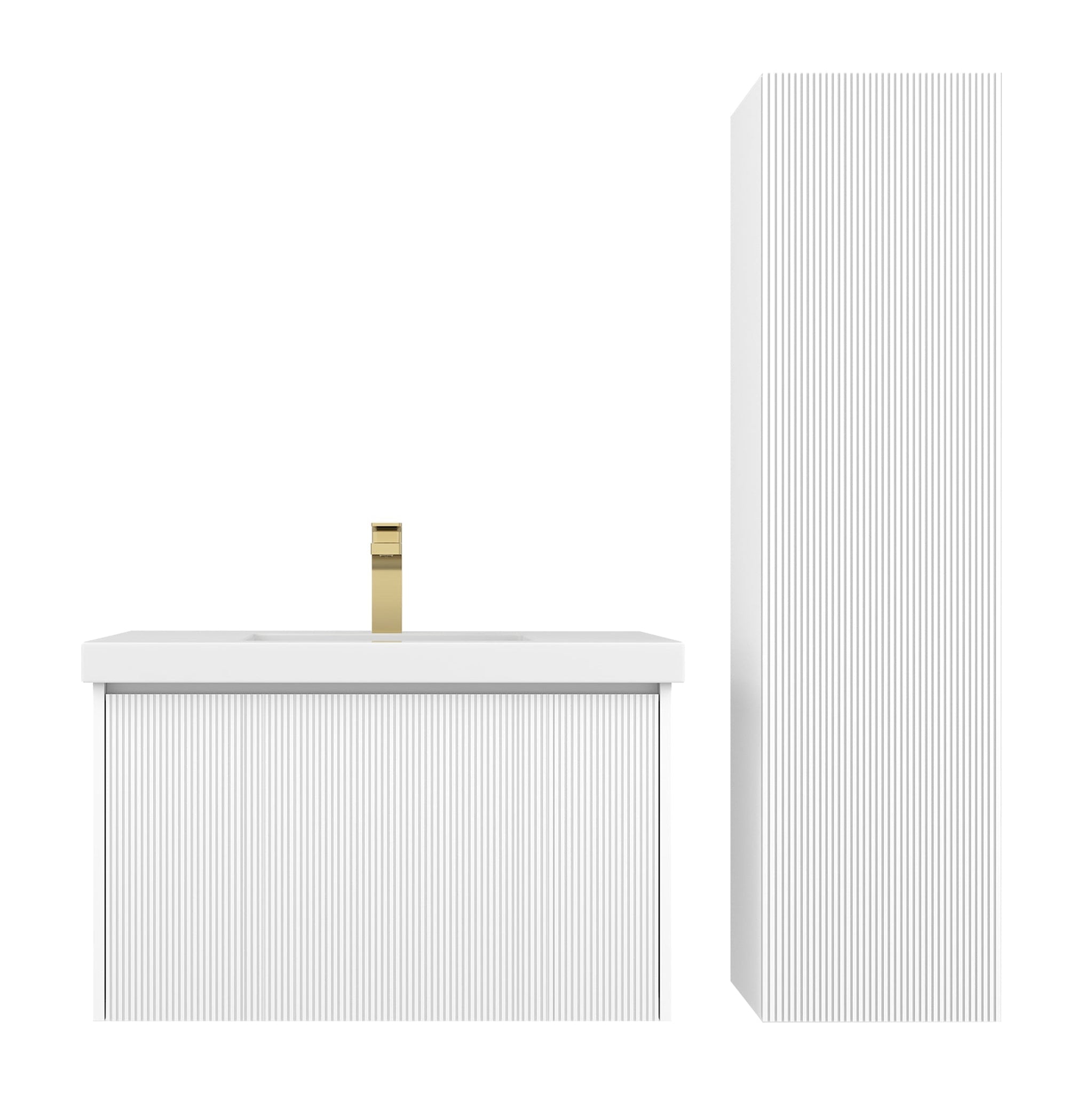 Blossom, Blossom Positano 30" 1-Drawer Matte White Wall-Mounted Single Vanity Base