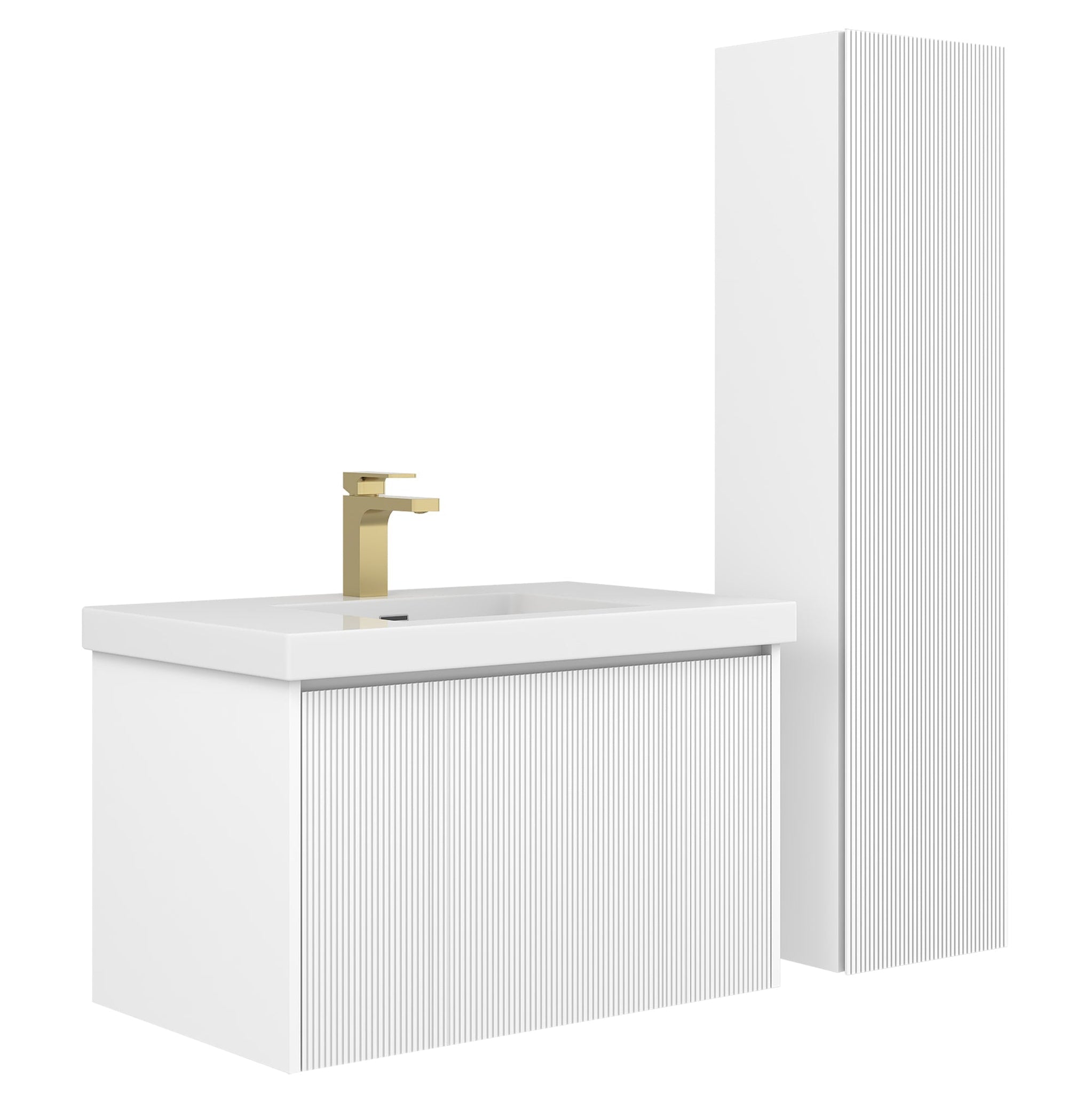 Blossom, Blossom Positano 30" 1-Drawer Matte White Wall-Mounted Single Vanity Base