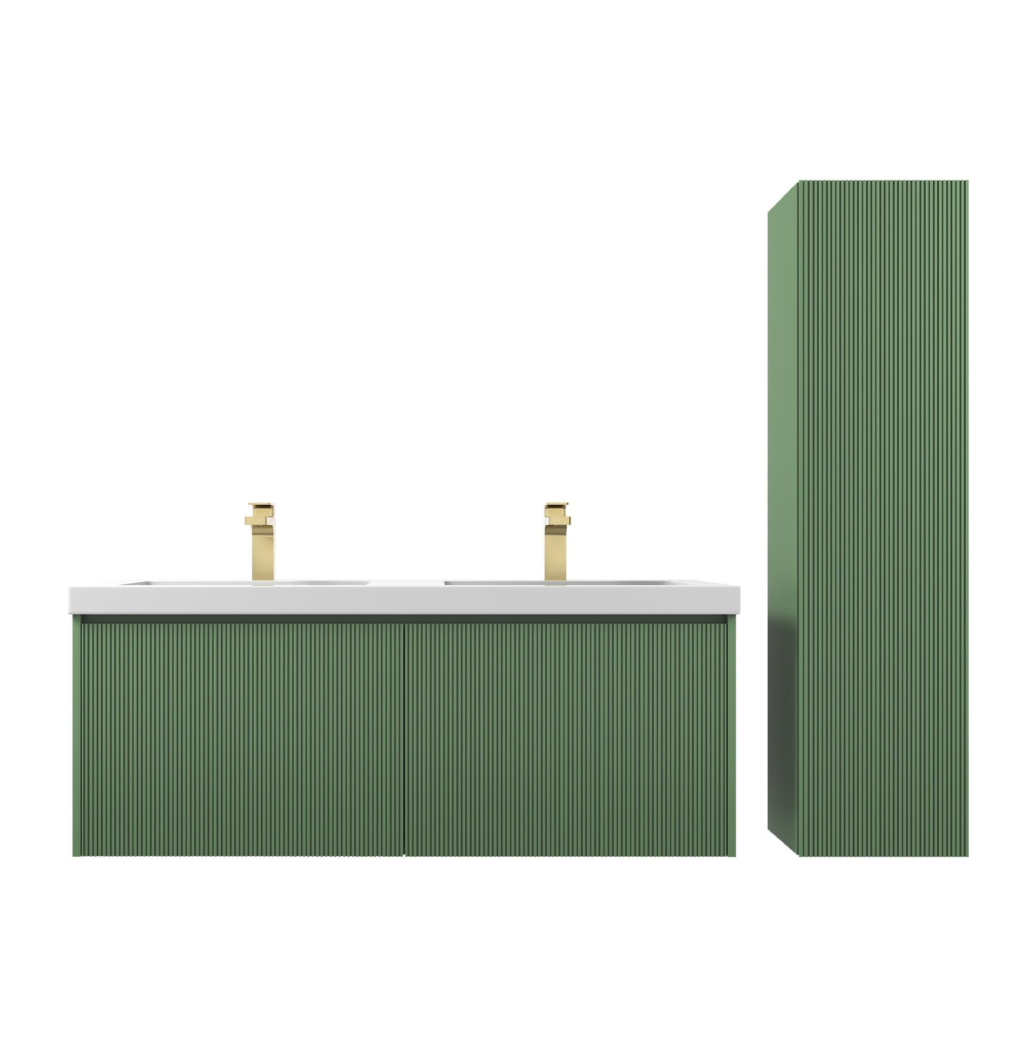 Blossom, Blossom Positano 48" 1-Drawer Aventurine Green Wall-Mounted Double Vanity Base