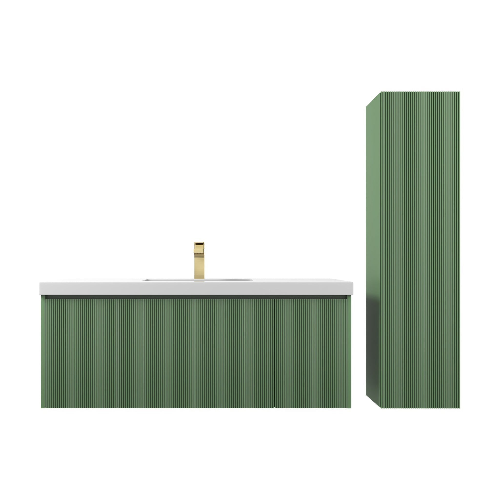 Blossom, Blossom Positano 48" 1-Drawer Aventurine Green Wall-Mounted Single Vanity Base