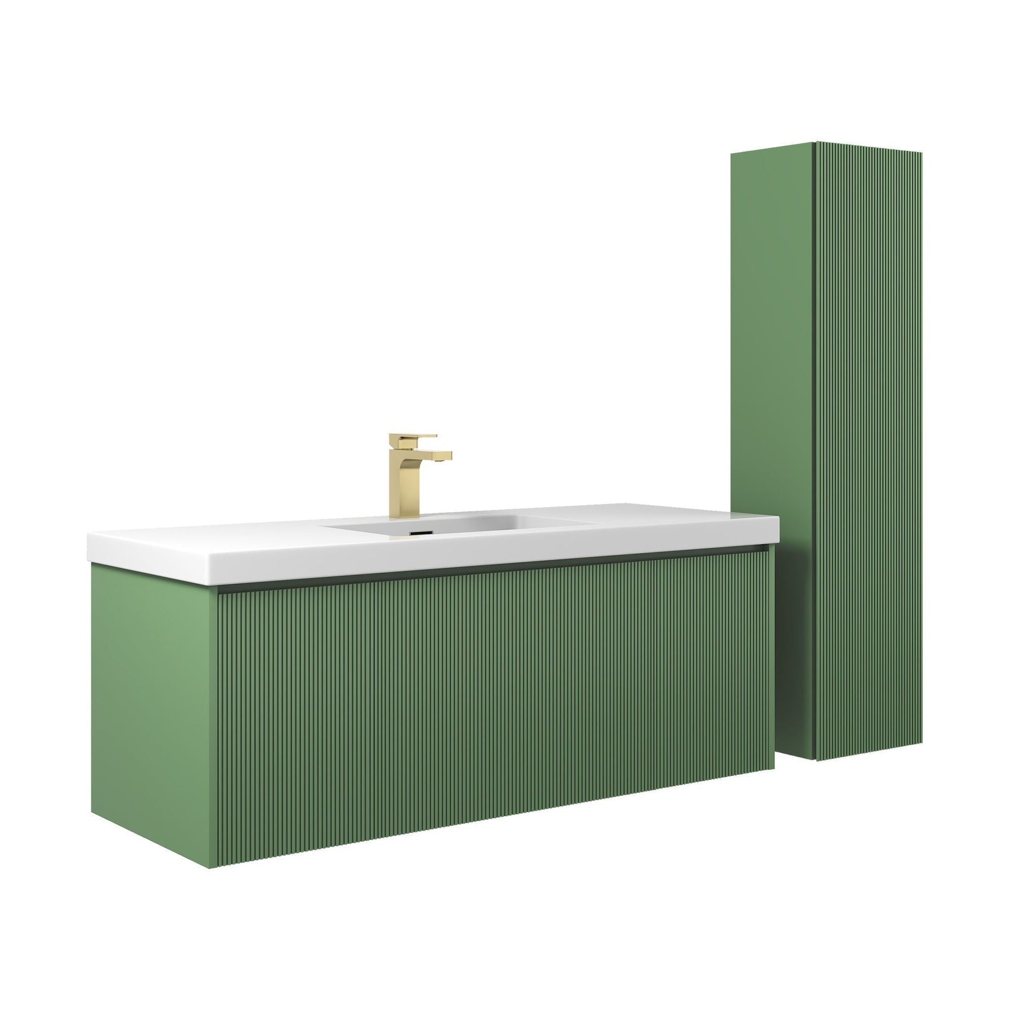 Blossom, Blossom Positano 48" 1-Drawer Aventurine Green Wall-Mounted Single Vanity Base