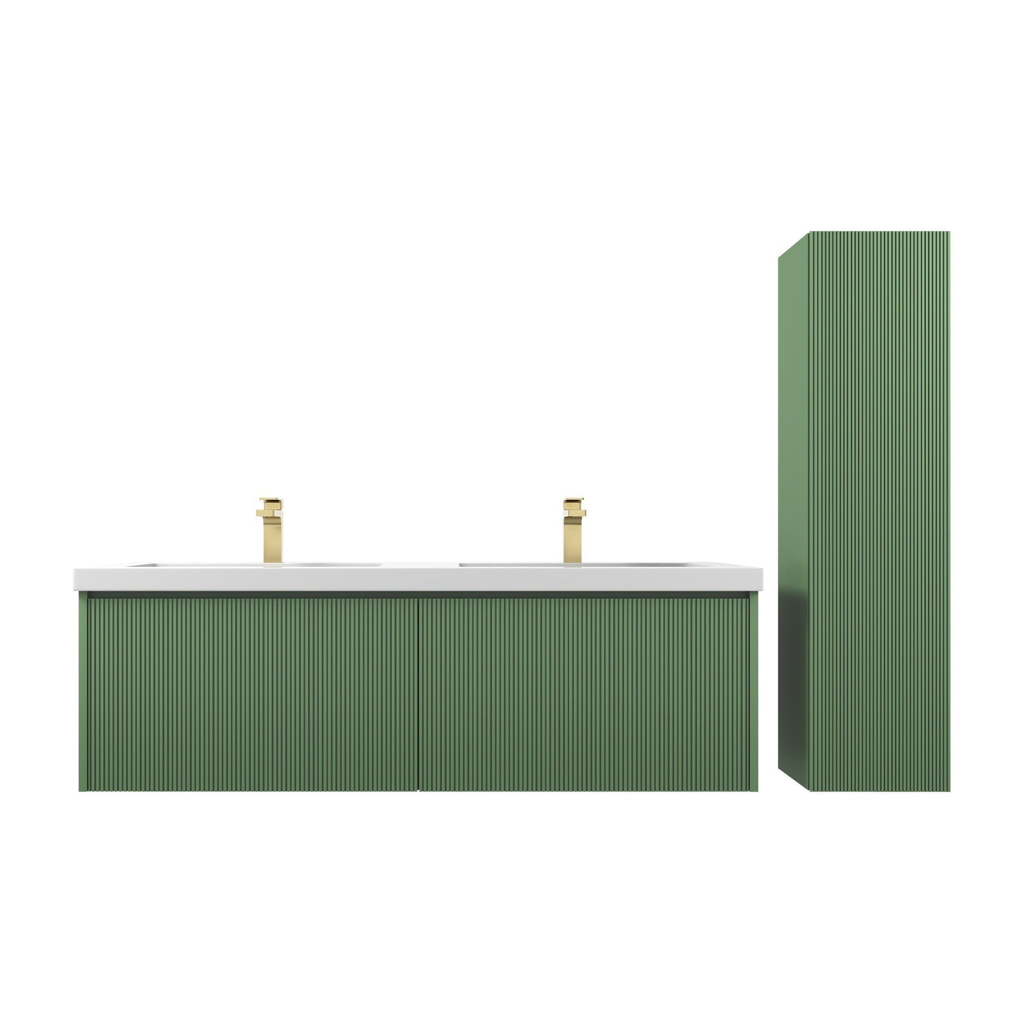 Blossom, Blossom Positano 60" 1-Drawer Aventurine Green Wall-Mounted Double Vanity Base