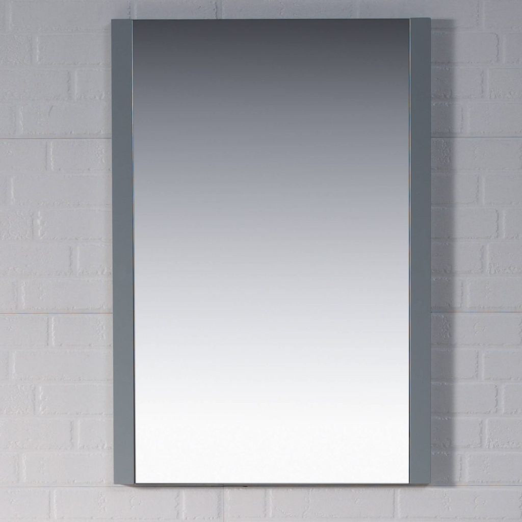 Blossom, Blossom Sydney 16" x 32" Metal Gray Wall-Mounted Rectangle Mirror