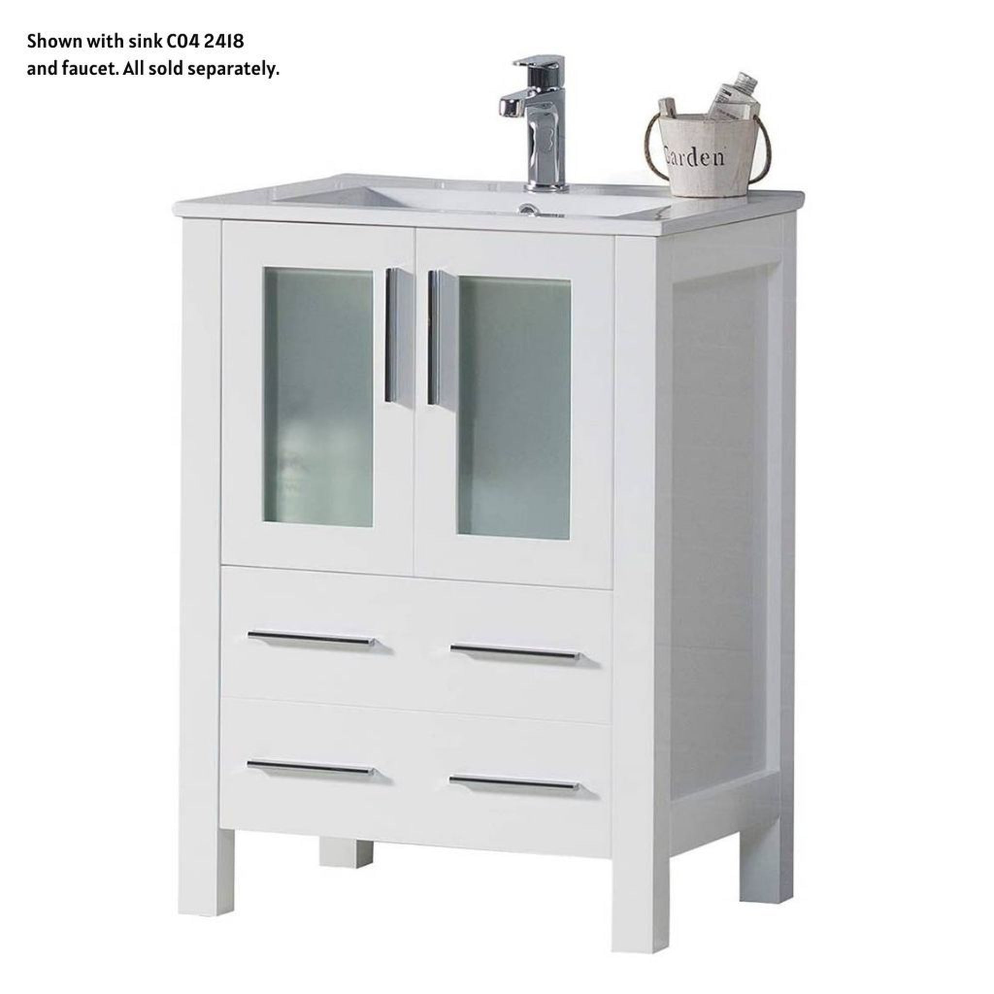 Blossom, Blossom Sydney 24" 1-Drawer 2-Door White Freestanding Vanity Base