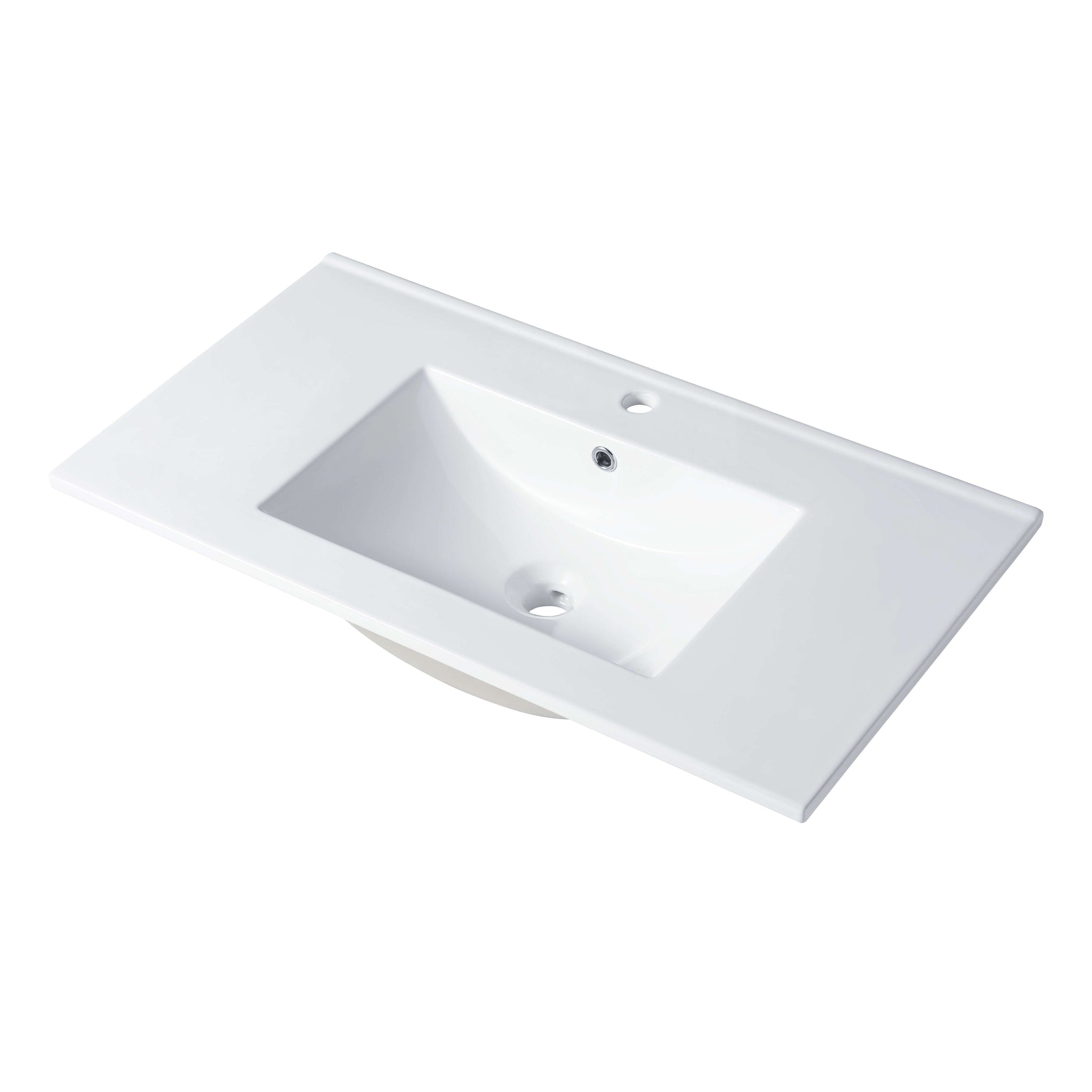 Blossom, Blossom Sydney 36" x 18" White Rectangular Ceramic Vanity Top With Integrated Single Sink And Overflow