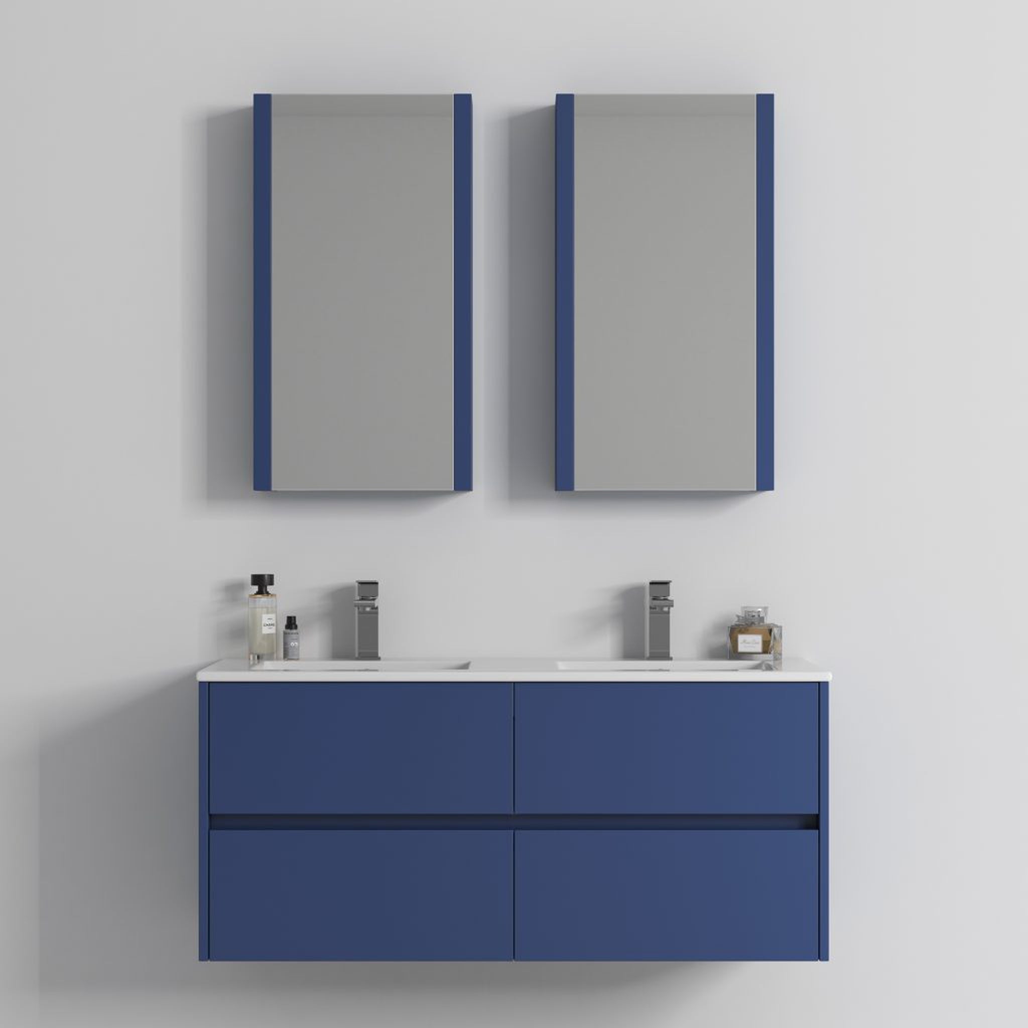 Blossom, Blossom Valencia 48" Double Navy Blue Wall-Mounted Vanity Base Only