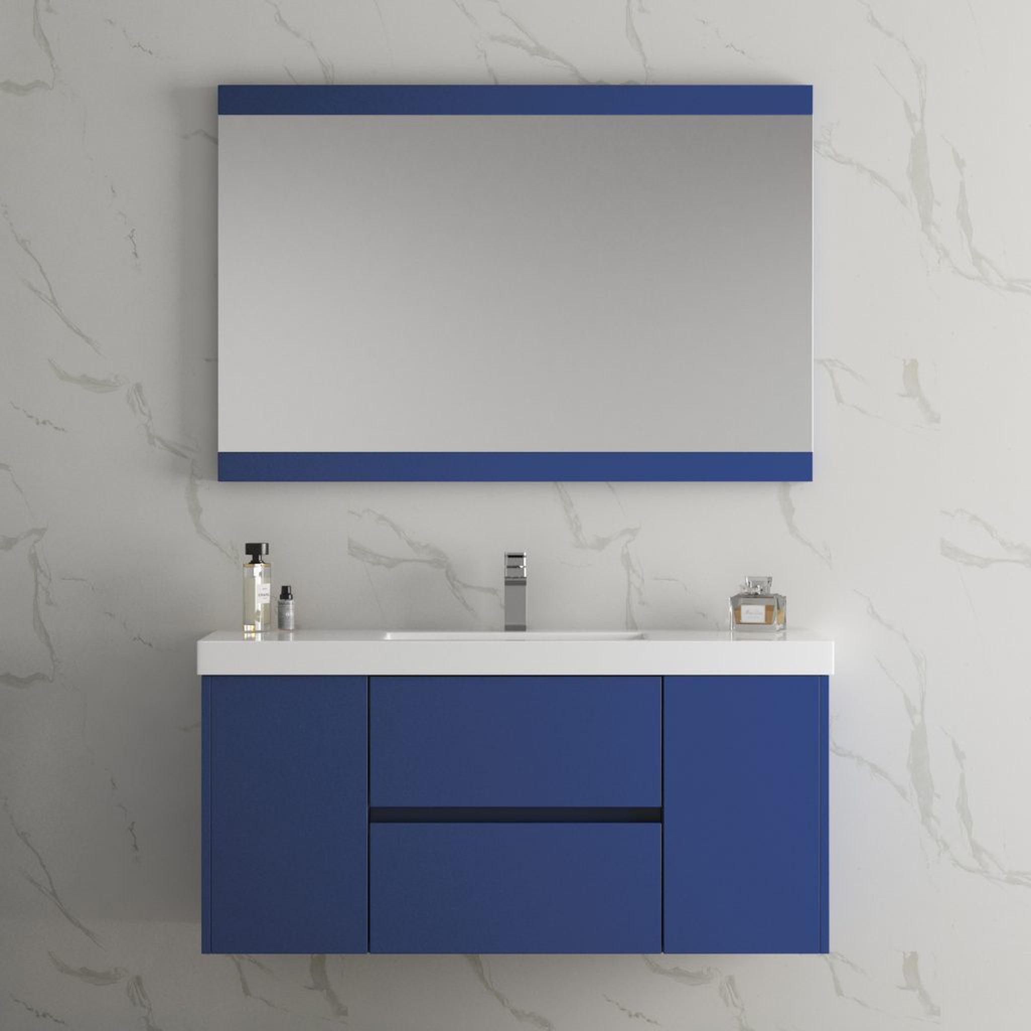 Blossom, Blossom Valencia 48" Single Navy Blue Wall-Mounted Vanity Base Only