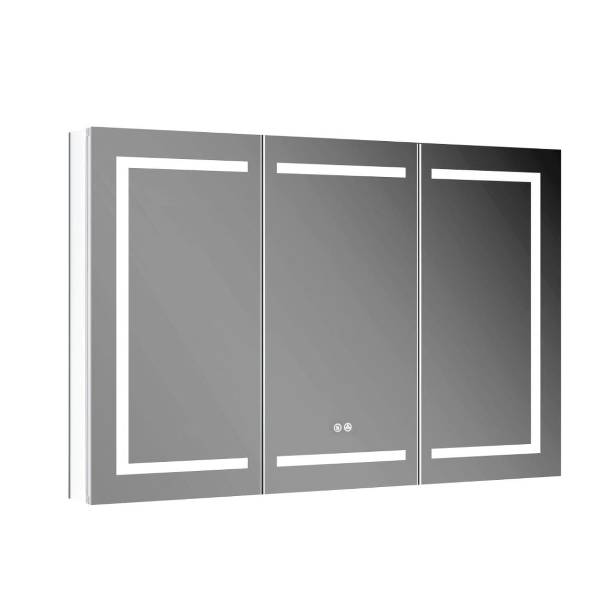 Blossom, Blossom Vega 48" x 32" Recessed or Surface Mount 2-Door LED Mirror Medicine Cabinet With 3 Adjustable Glass Shelves and Built-In Defogger