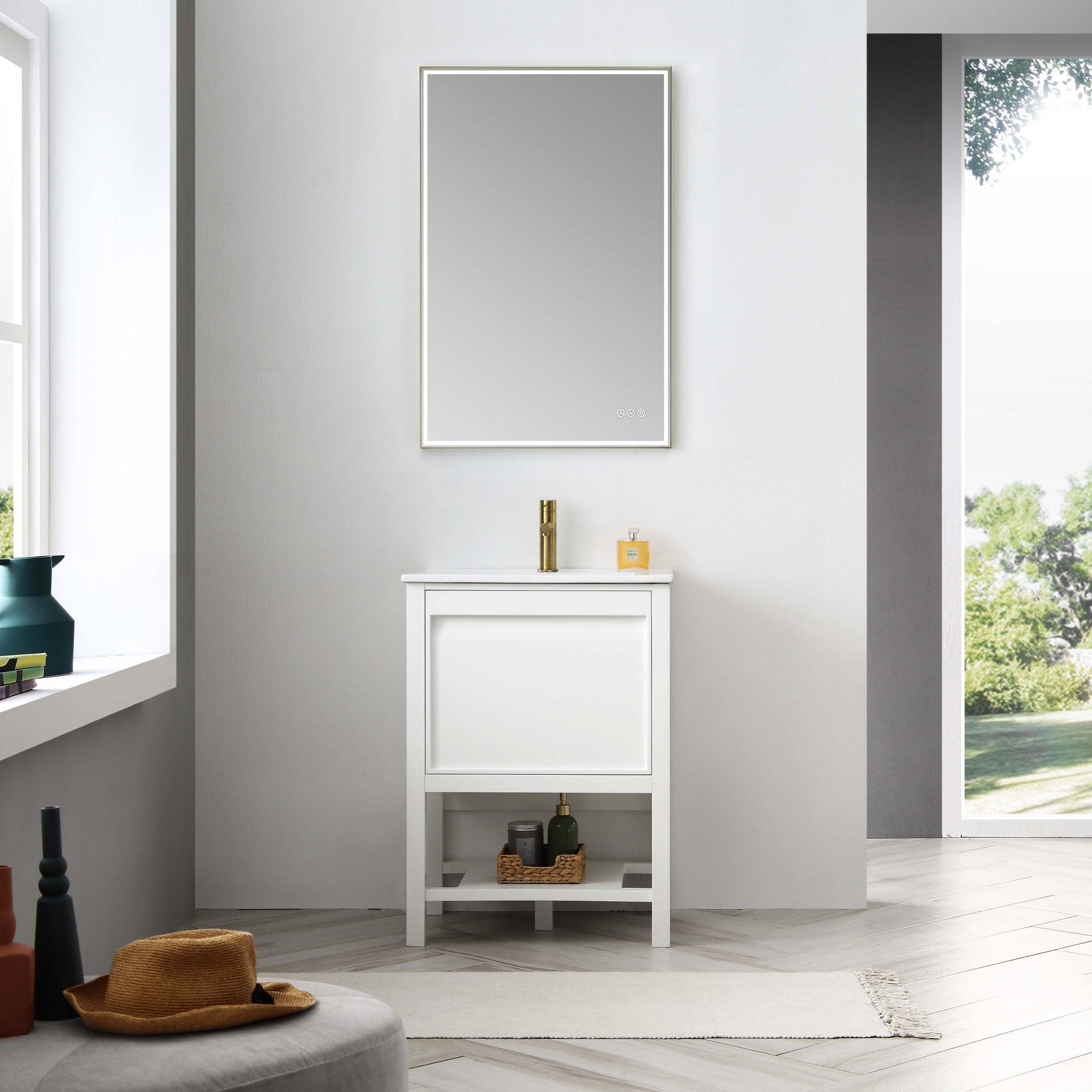 Blossom, Blossom Vienna 24" 1-Drawer Matte White Freestanding Vanity Base