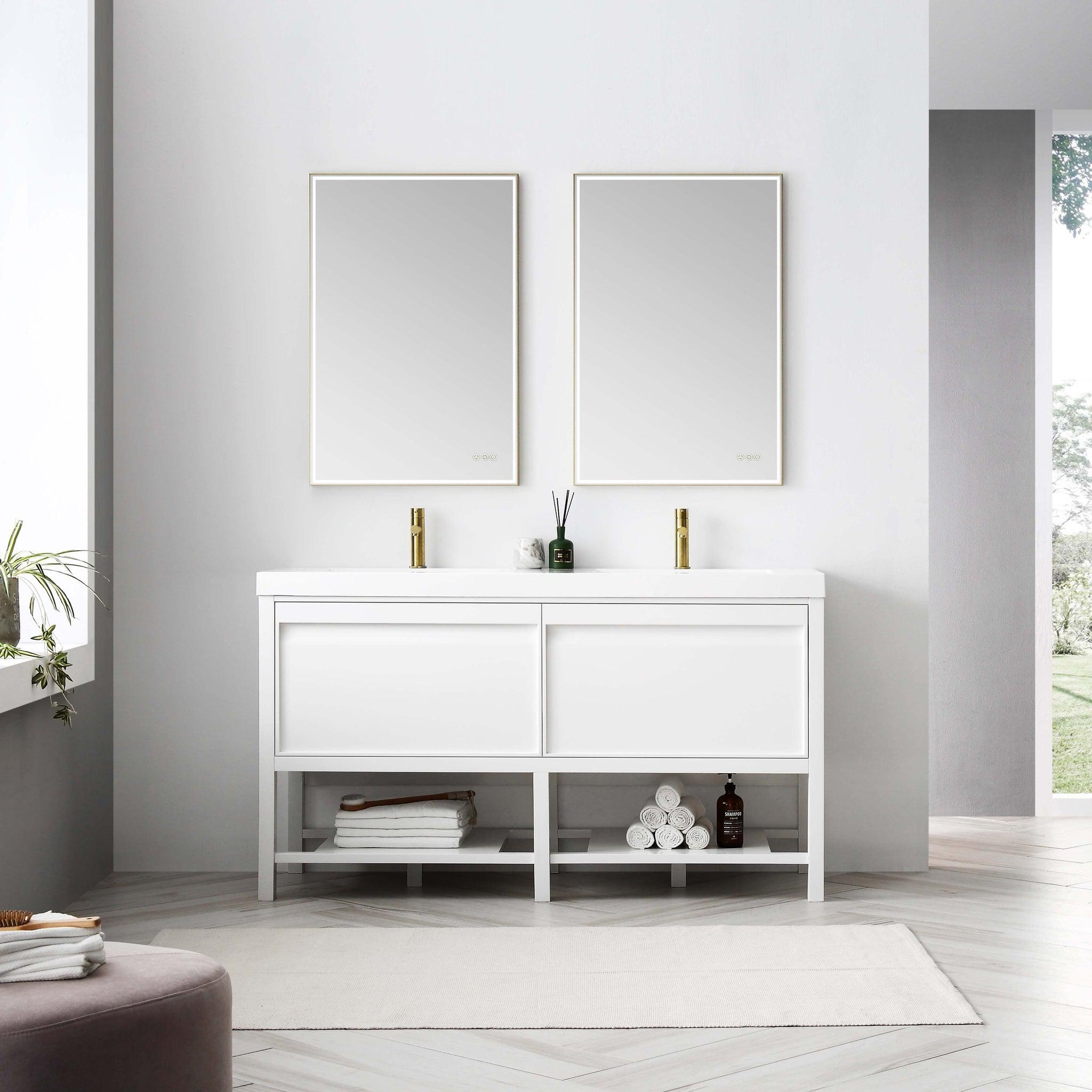 Blossom, Blossom Vienna 60" 2-Drawer Matte White Freestanding Vanity Base