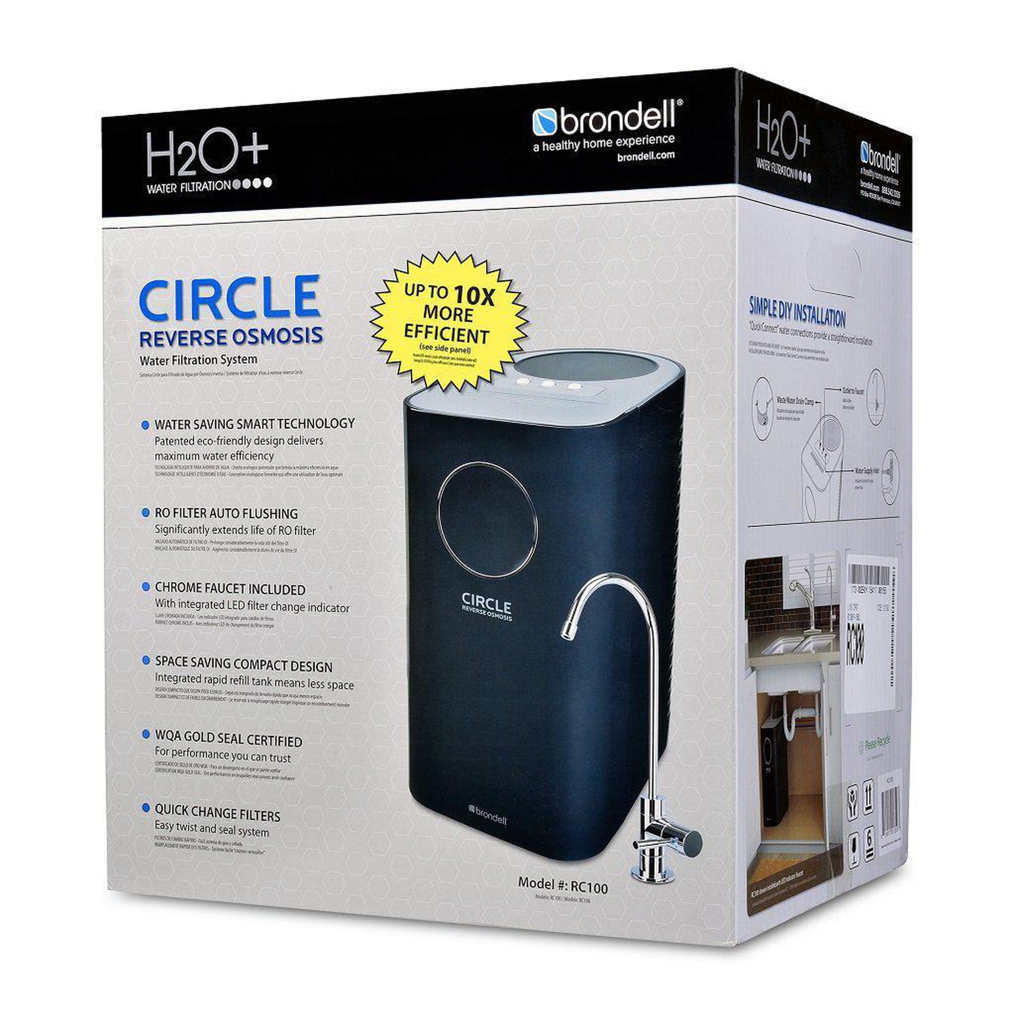 Brondell, Brondell H2O+ Circle RC100 Reverse Osmosis Undercounter Water Filtration System