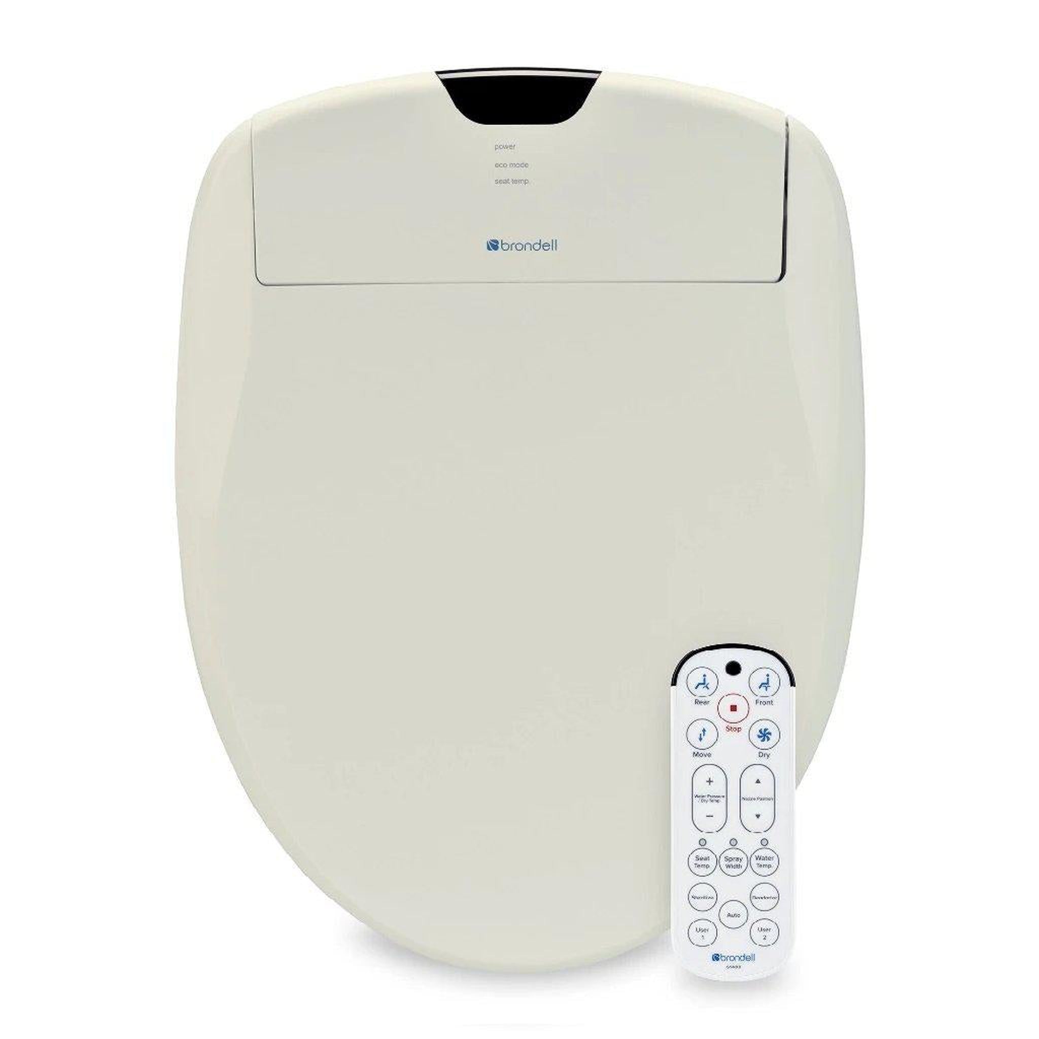 Brondell, Brondell Swash 1400 19.55" Biscuit Round Electric Luxury Bidet Toilet Seat With Wireless Remote Control