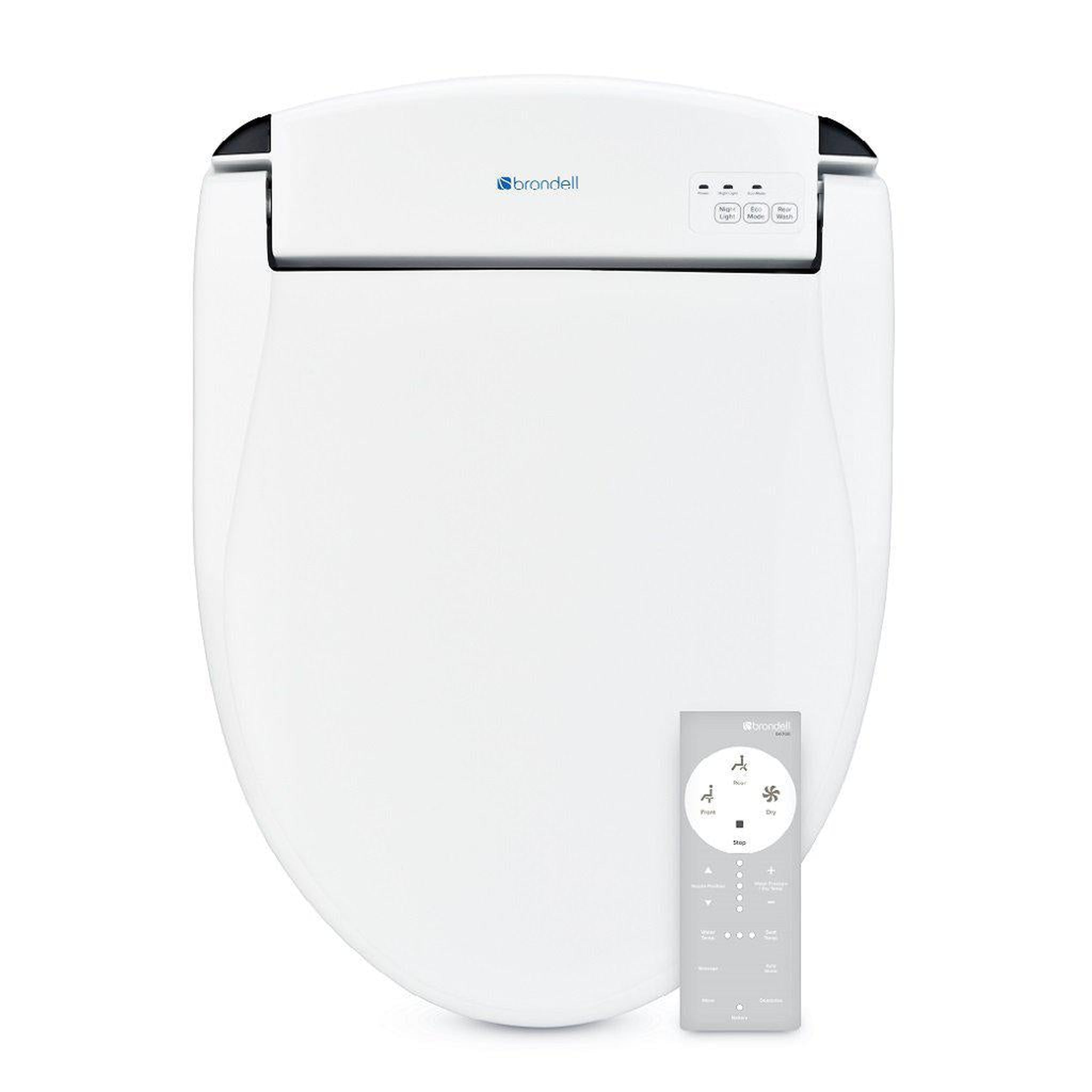 Brondell, Brondell Swash DS725 19.5" White Round Electric Advanced Bidet Toilet Seat With Wireless Remote Control