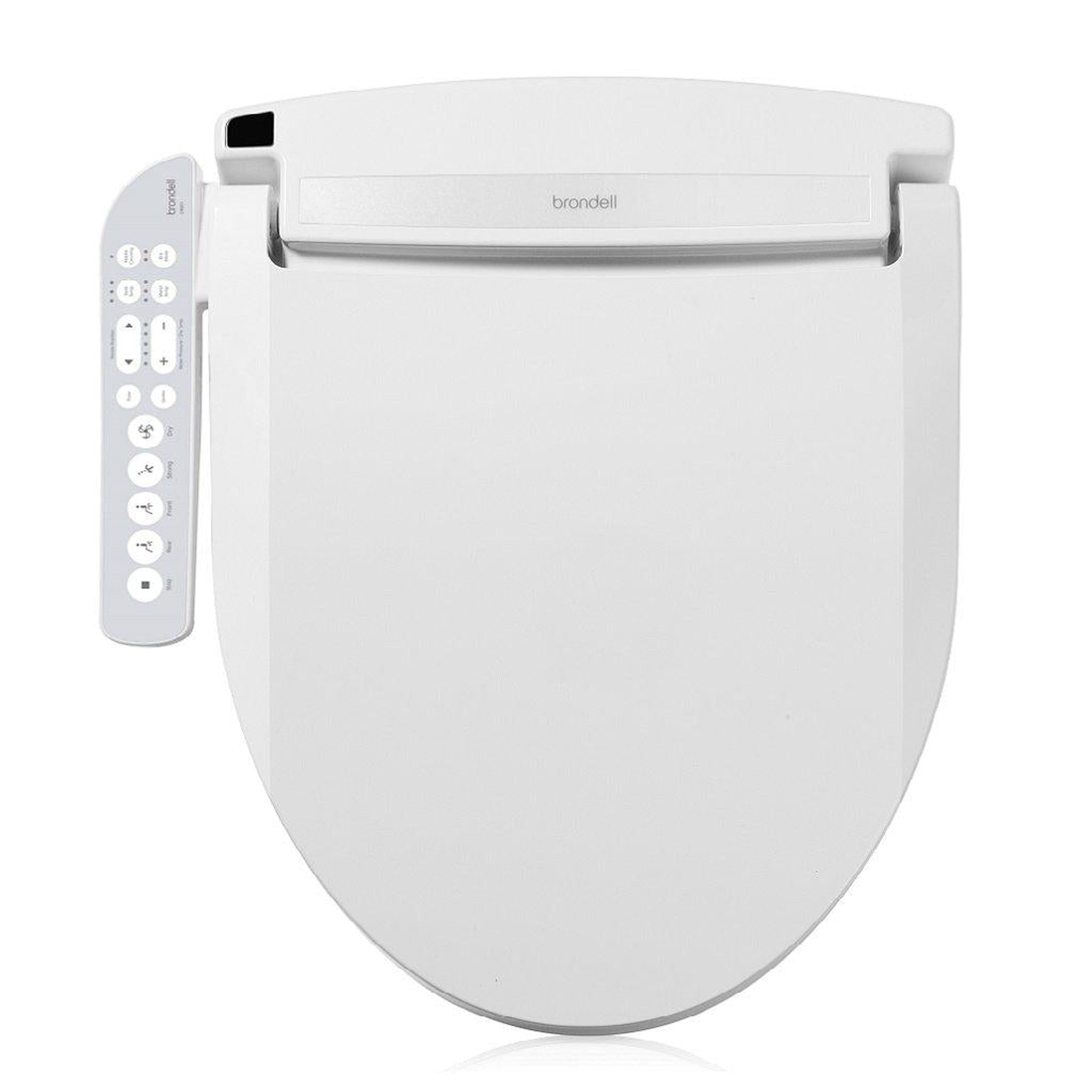 Brondell, Brondell Swash Select DR801 19.5" White Round Electric Advanced Bidet Toilet Seat With Side Control Panel