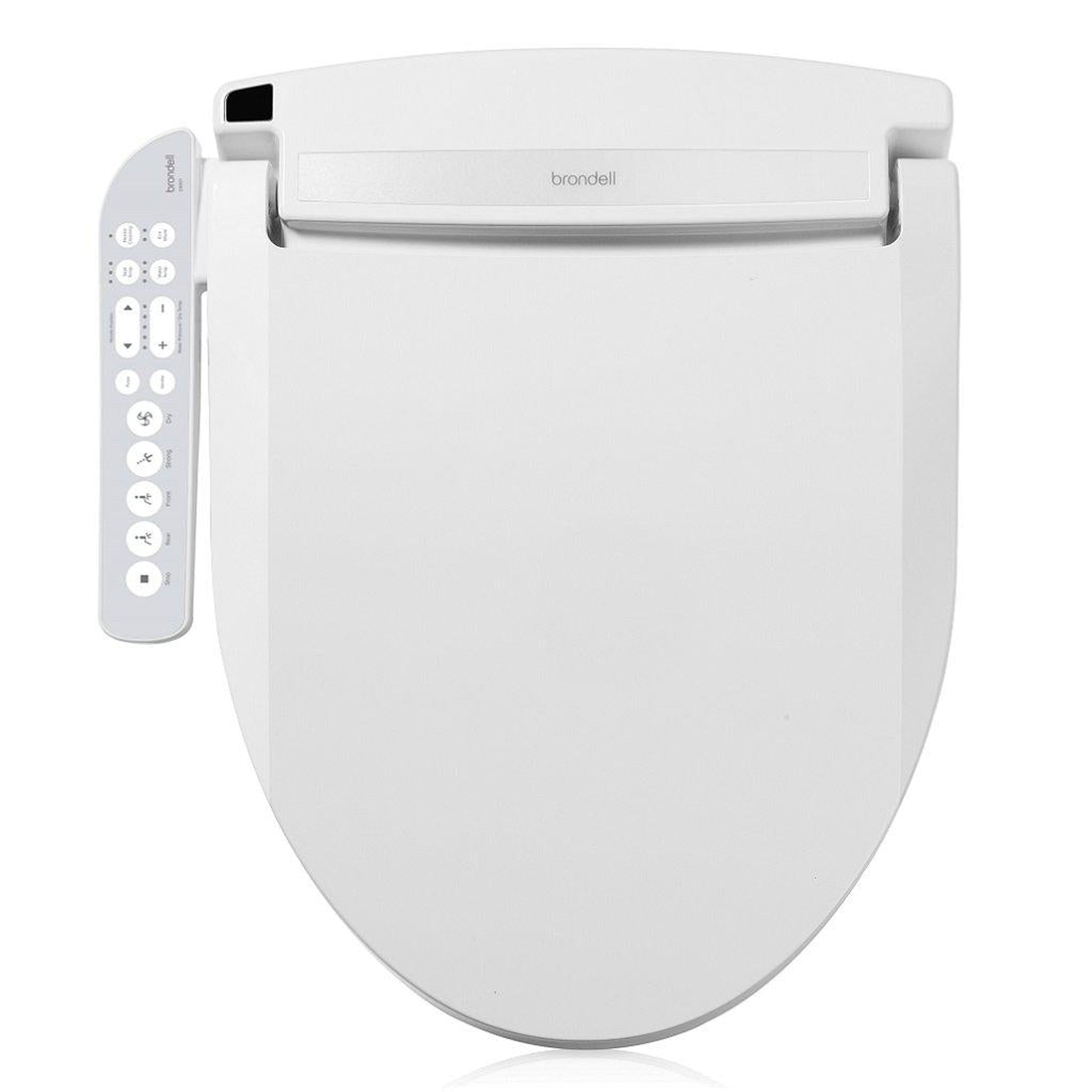 Brondell, Brondell Swash Select DR801 20.7" White Elongated Electric Advanced Bidet Toilet Seat With Side Control Panel